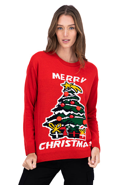 Christmas Tree Sweater RED COMBO