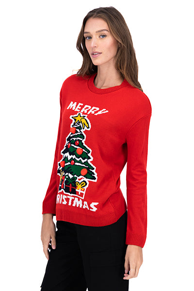 Christmas Tree Sweater RED COMBO