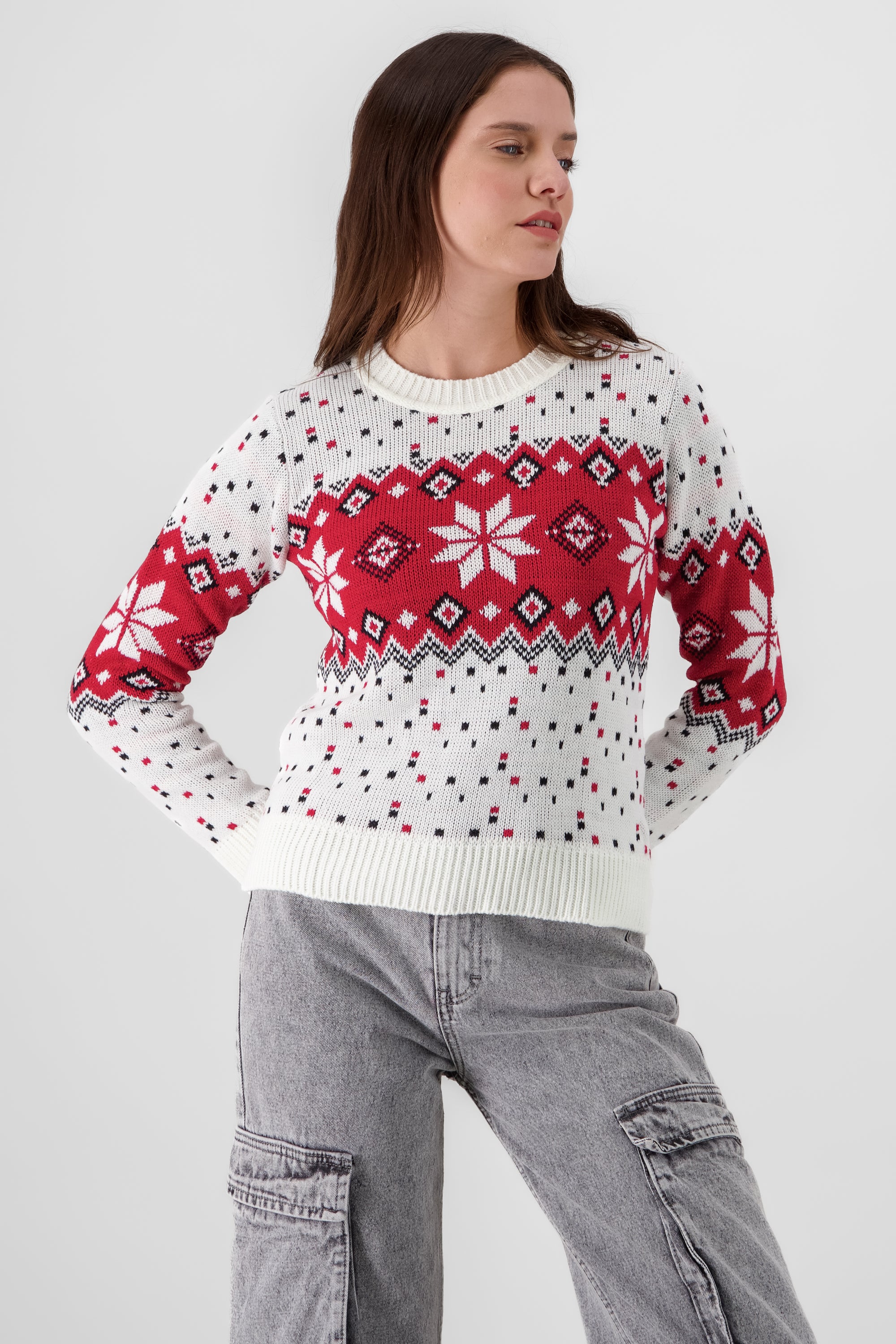 Christmas Snowflake Sweater WHITE COMBO