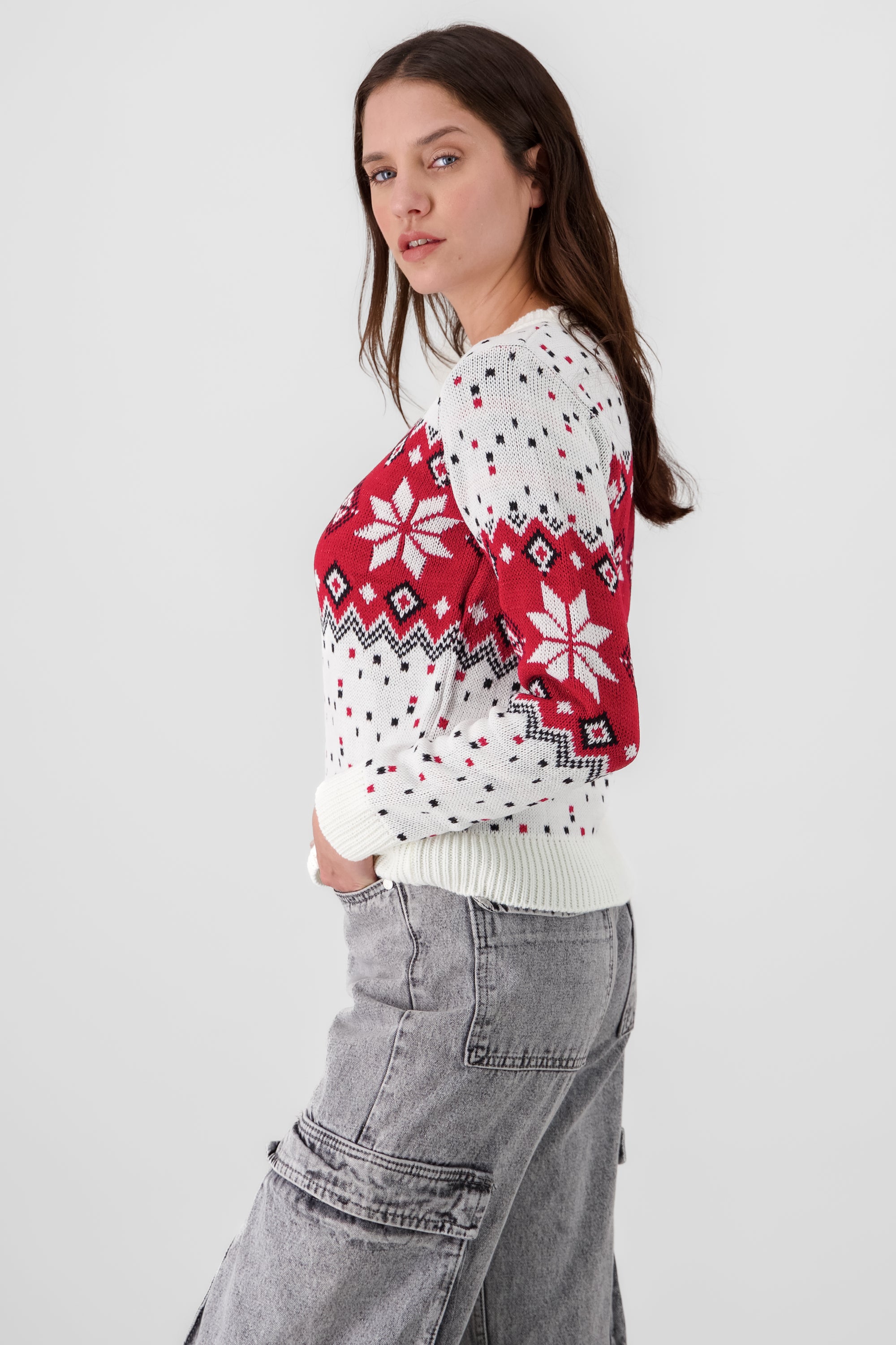 Christmas Snowflake Sweater WHITE COMBO