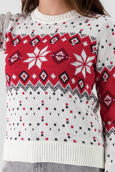 Christmas Snowflake Sweater RED COMBO