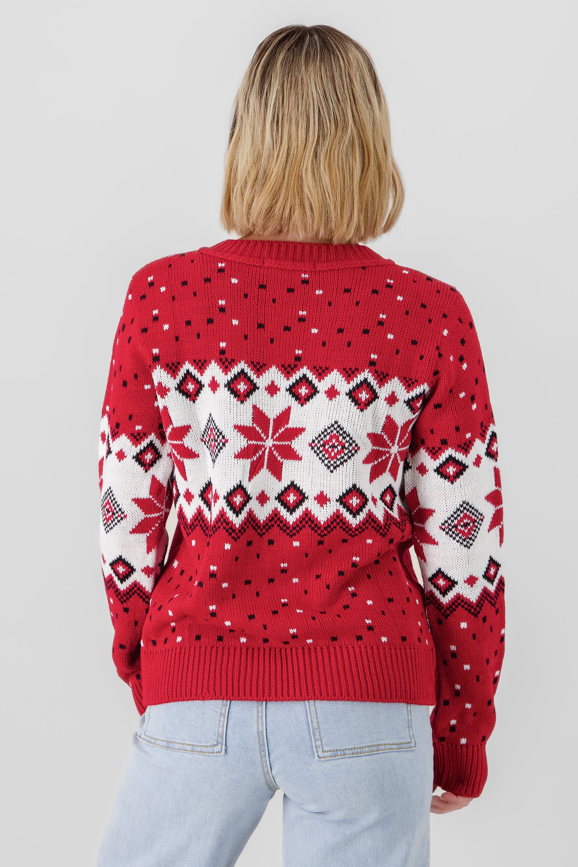 Christmas Snowflake Sweater RED COMBO