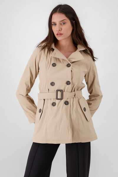 Solid Trench Coat With Button SAND