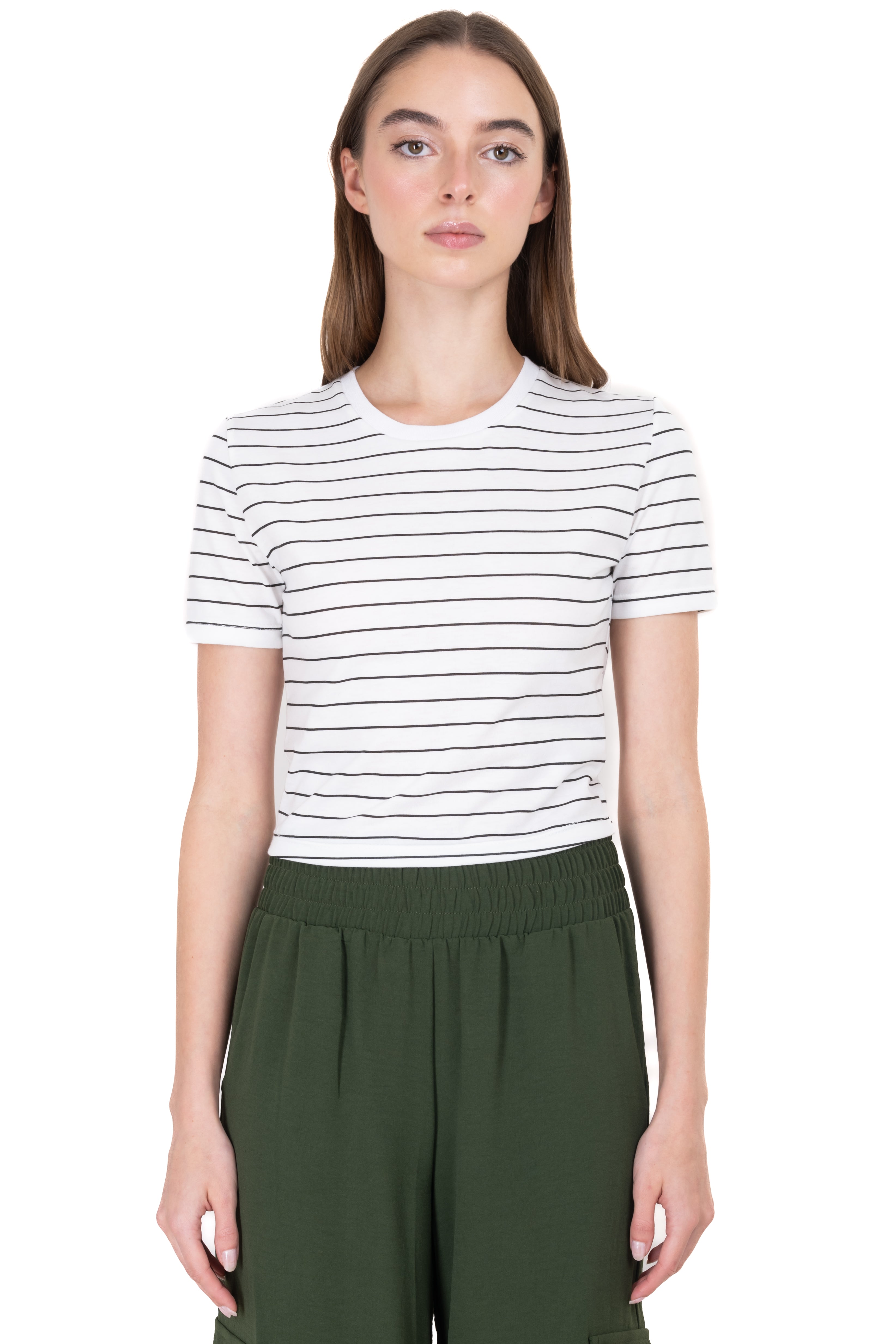 Short sleeve striped tshirt WHITE COMBO