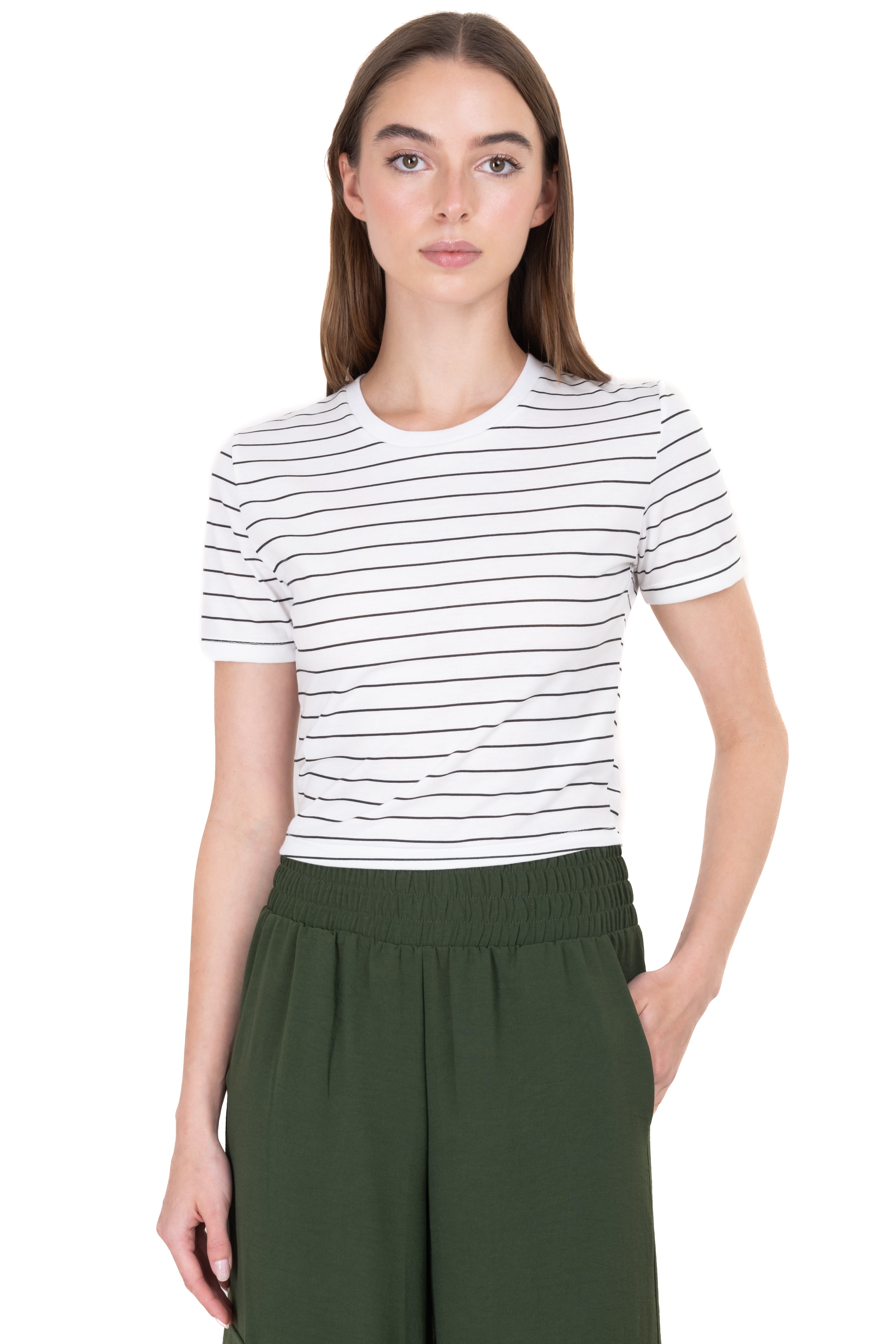 Short sleeve striped tshirt WHITE COMBO