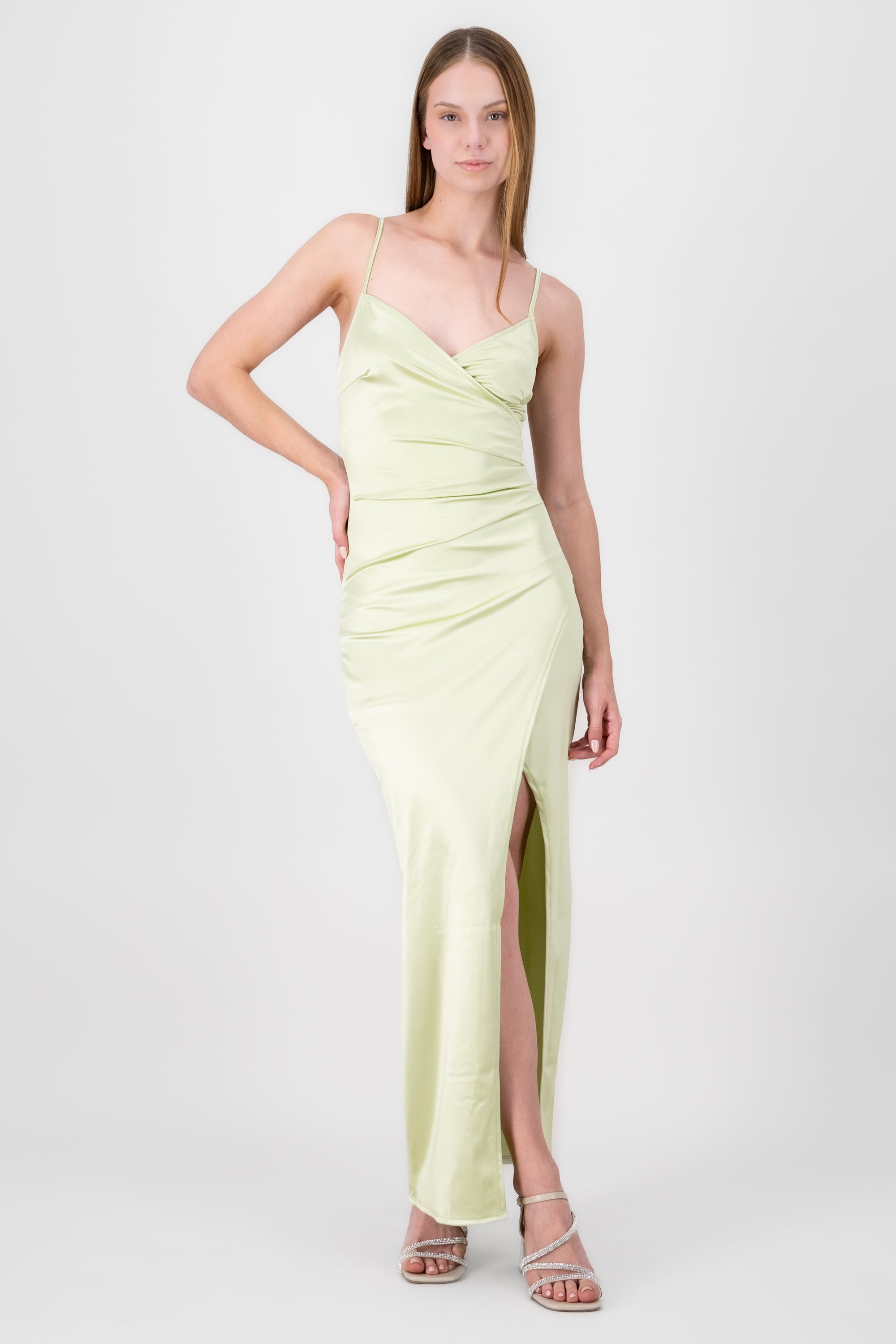 Draped satin dress MINT