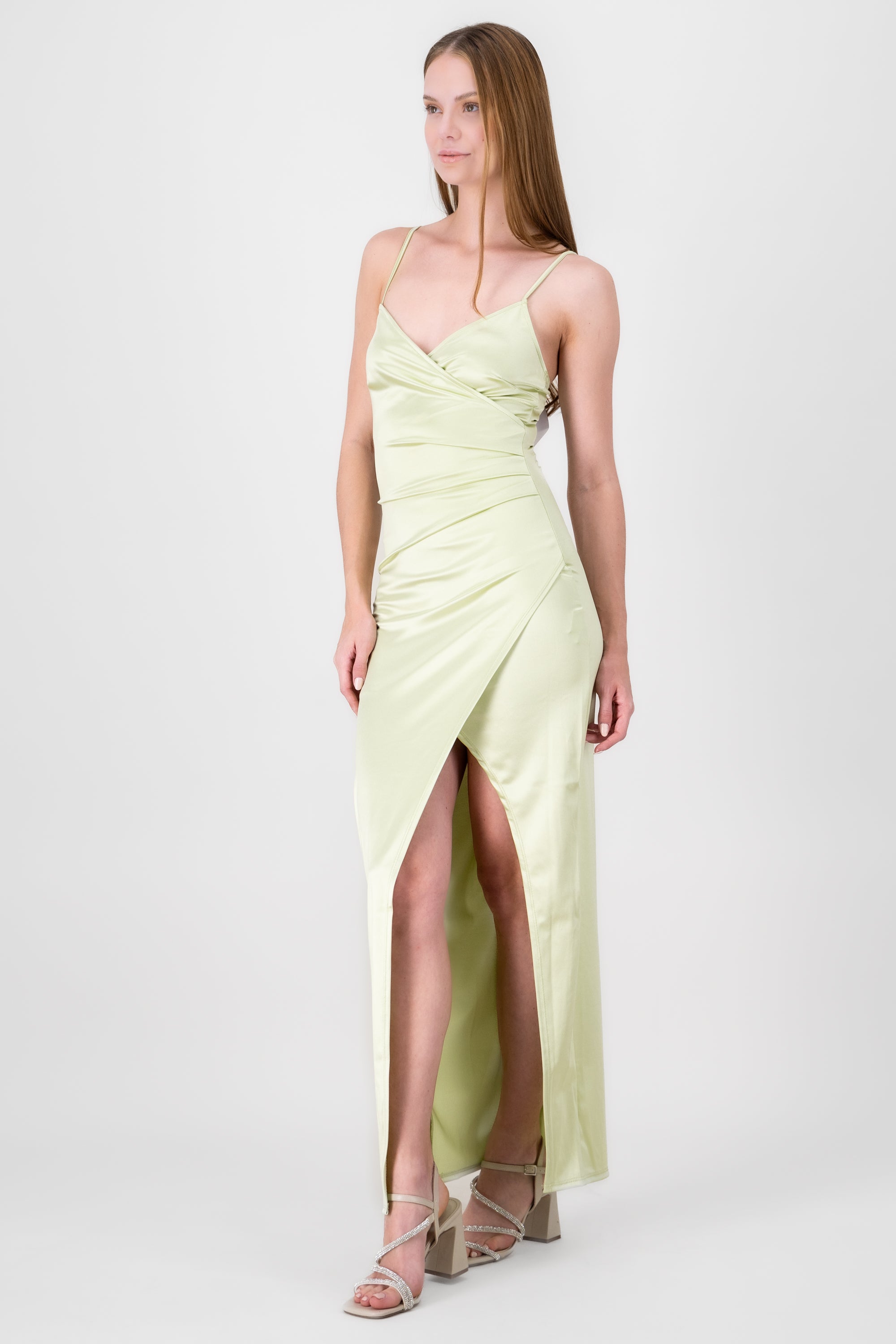 Draped satin dress MINT