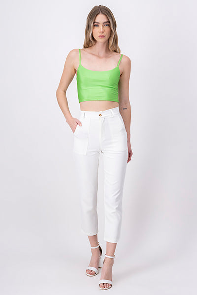 HighWaisted Pant with Pockets WHITE