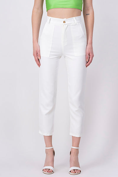 HighWaisted Pant with Pockets WHITE