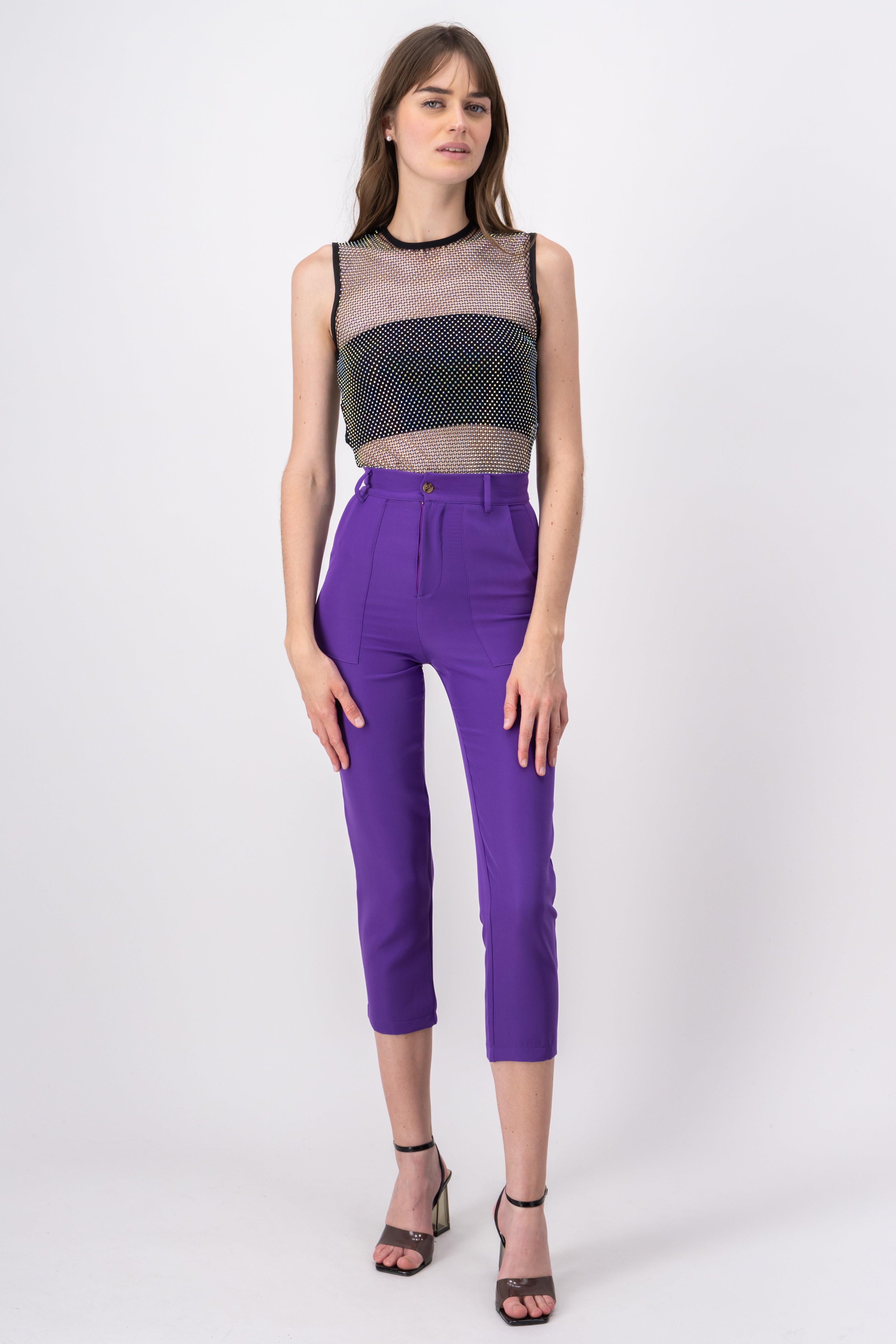 HighWaisted Pant with Pockets PLUM