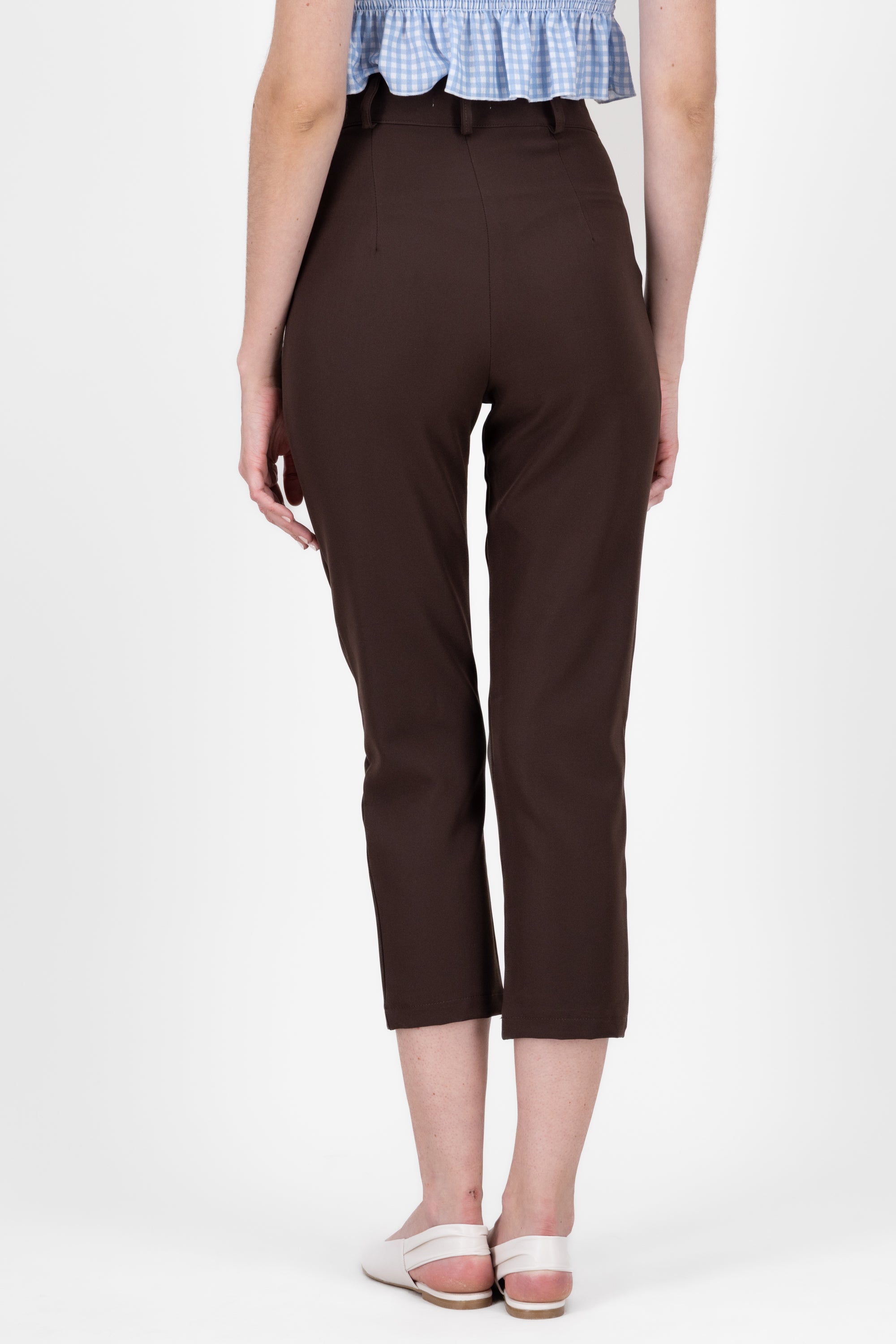 HighWaisted Pant with Pockets BROWN