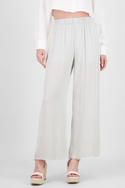 Wide leg pant with elastic wasitband 