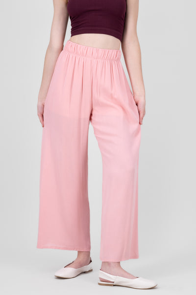 Wide leg pant with elastic wasitband 