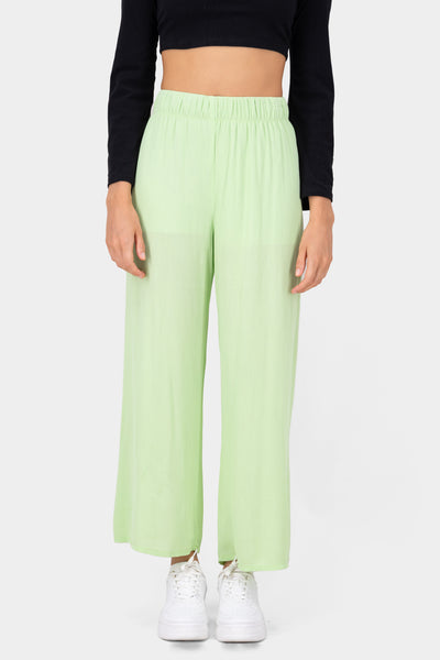 Wide leg pant with elastic wasitband 