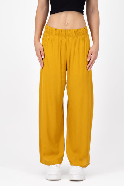 Wide leg pant with elastic wasitband 