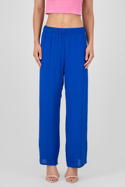 Wide leg pant with elastic wasitband 