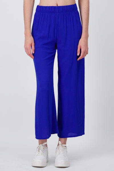 Wide leg pant with elastic wasitband 