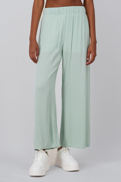 Wide leg pant with elastic wasitband 