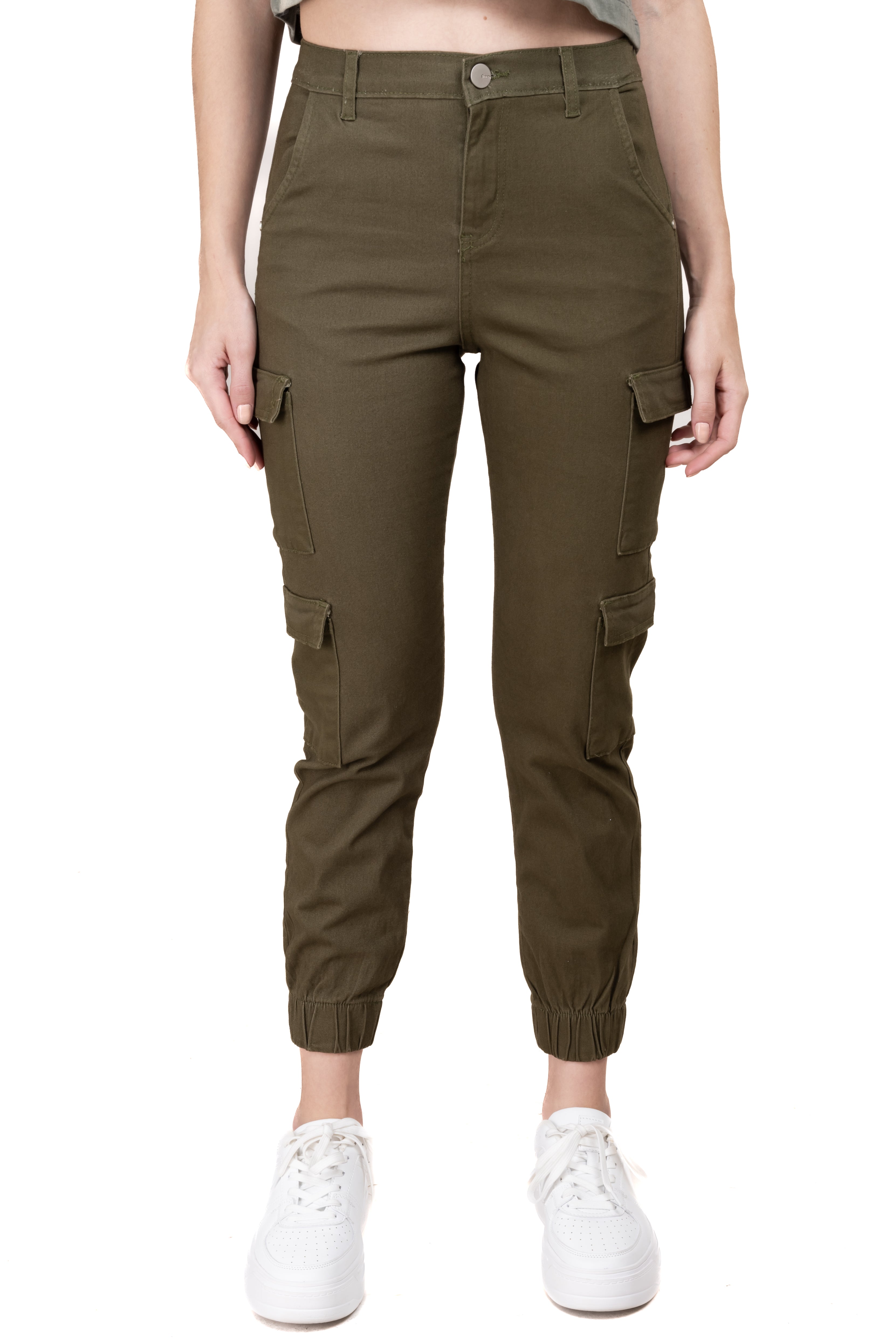 High waisted cargo jogger OLIVE