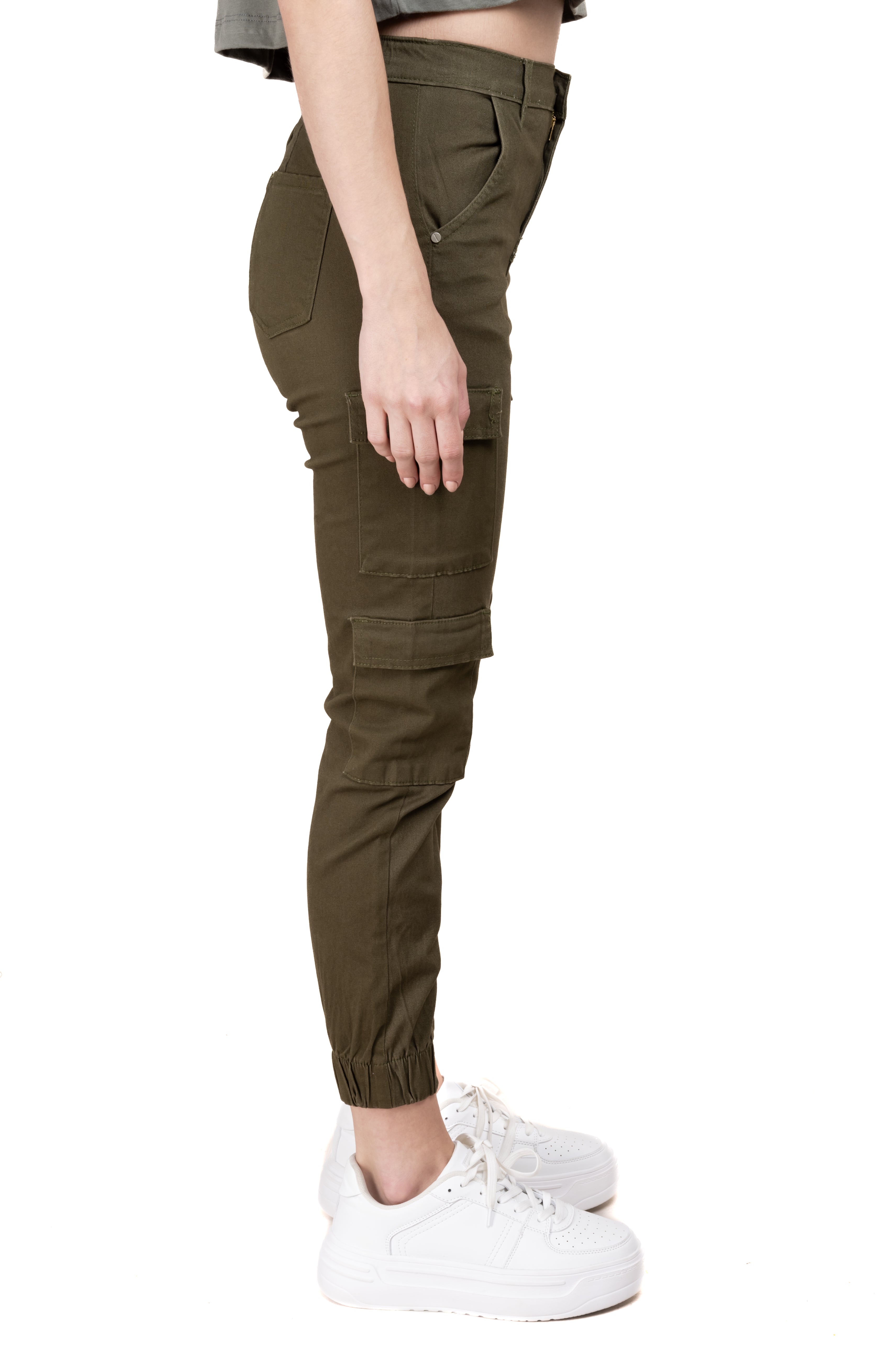 High waisted cargo jogger OLIVE