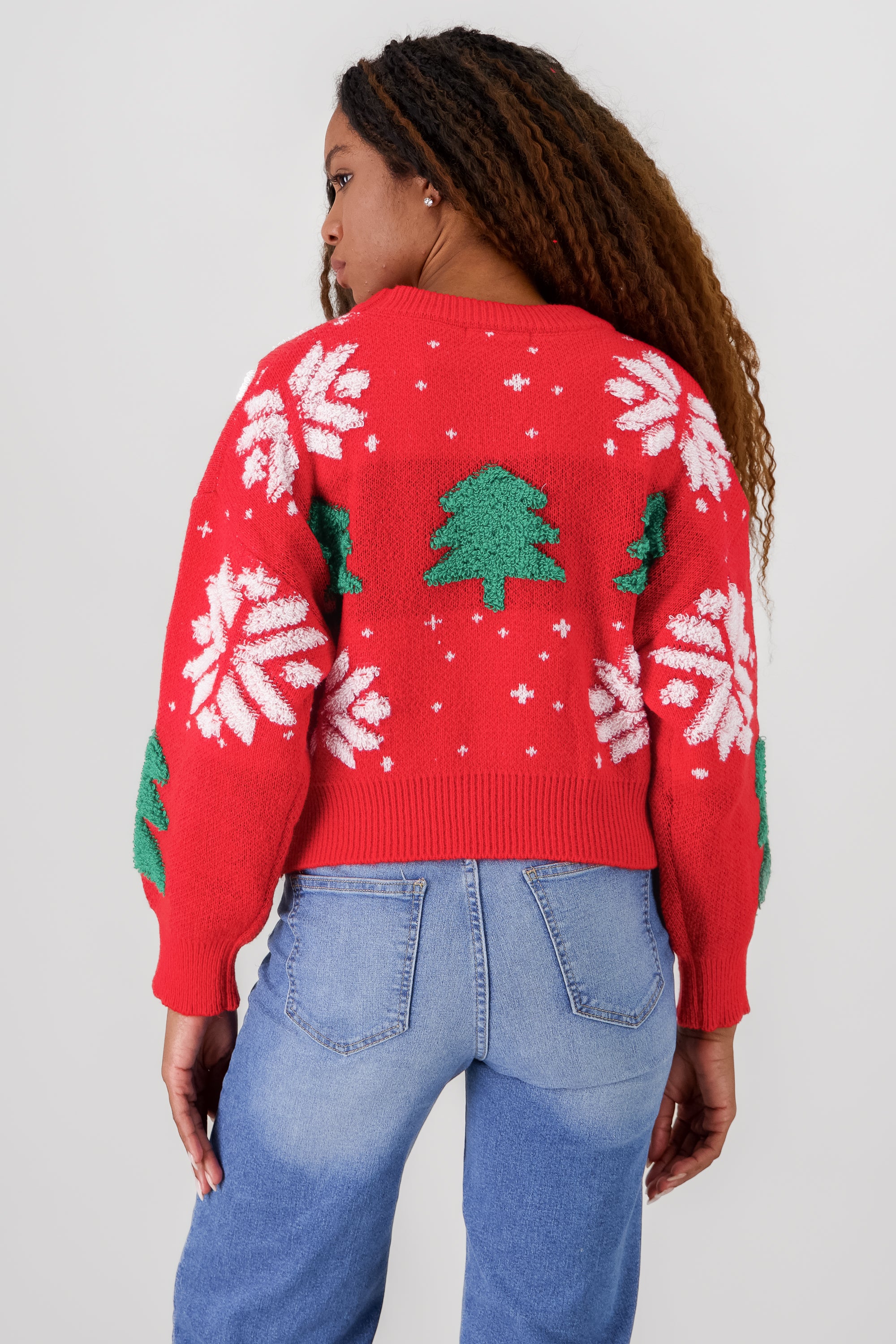 Tree Snowflakes Sweaters RED COMBO