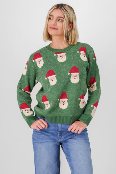 Santa Claus Sweater OLIVE COMBO