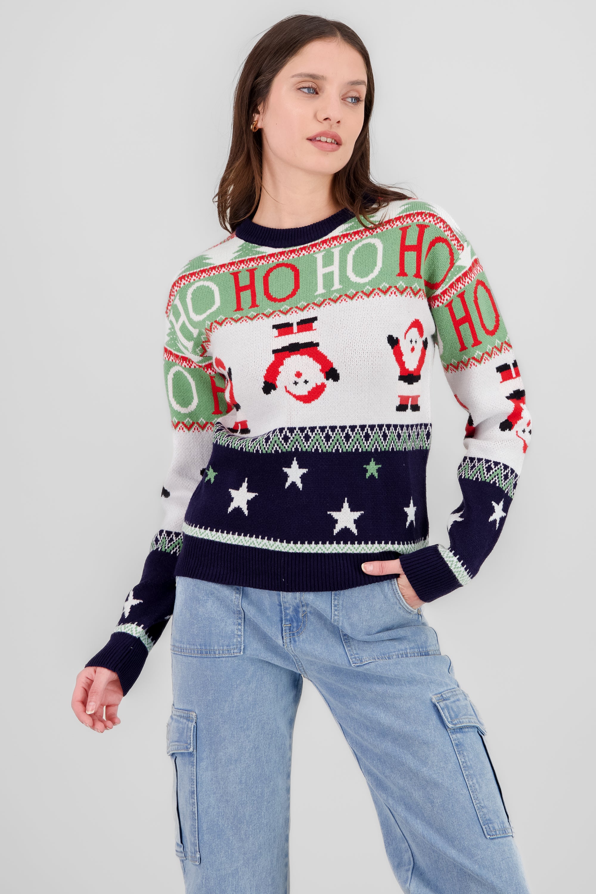 Santa Christmas Sweater NAVY COMBO