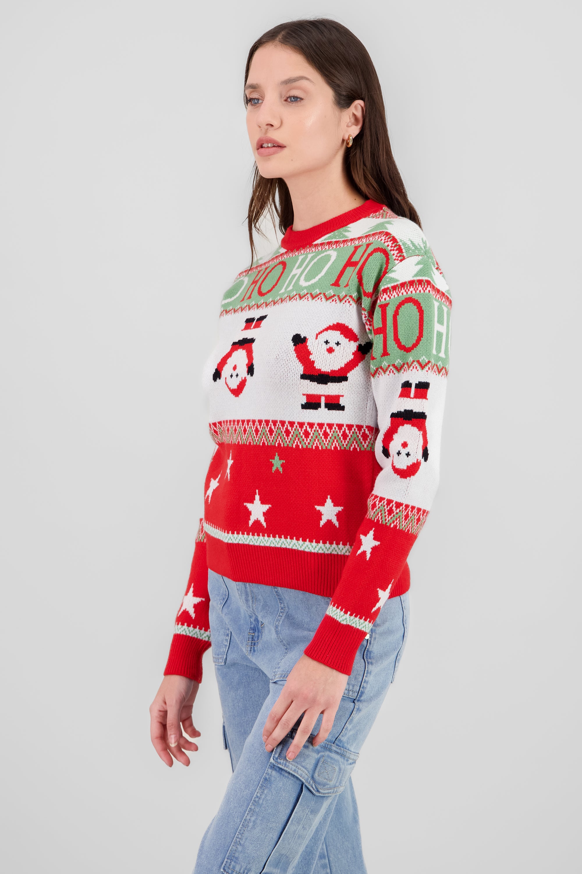 Santa Christmas Sweater RED COMBO