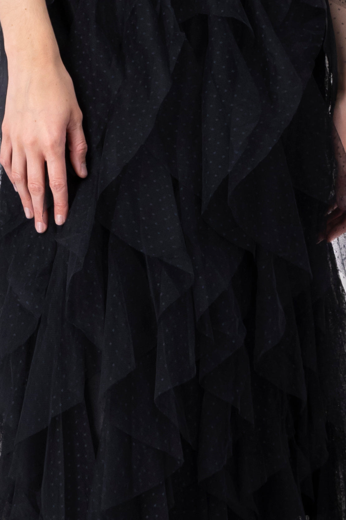 Ruffled Maxi Halle Skirt BLACK