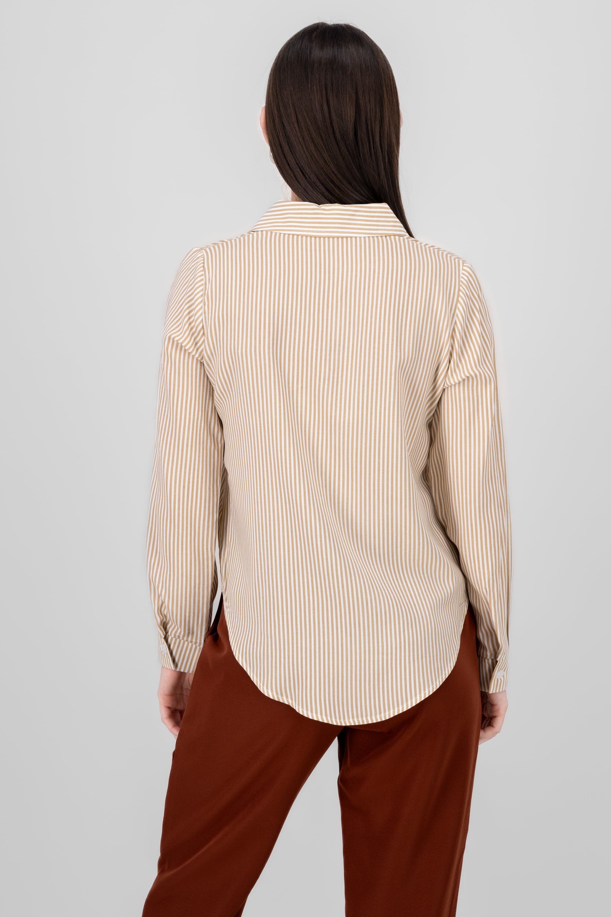 Asymmetric Striped Shirt SAND