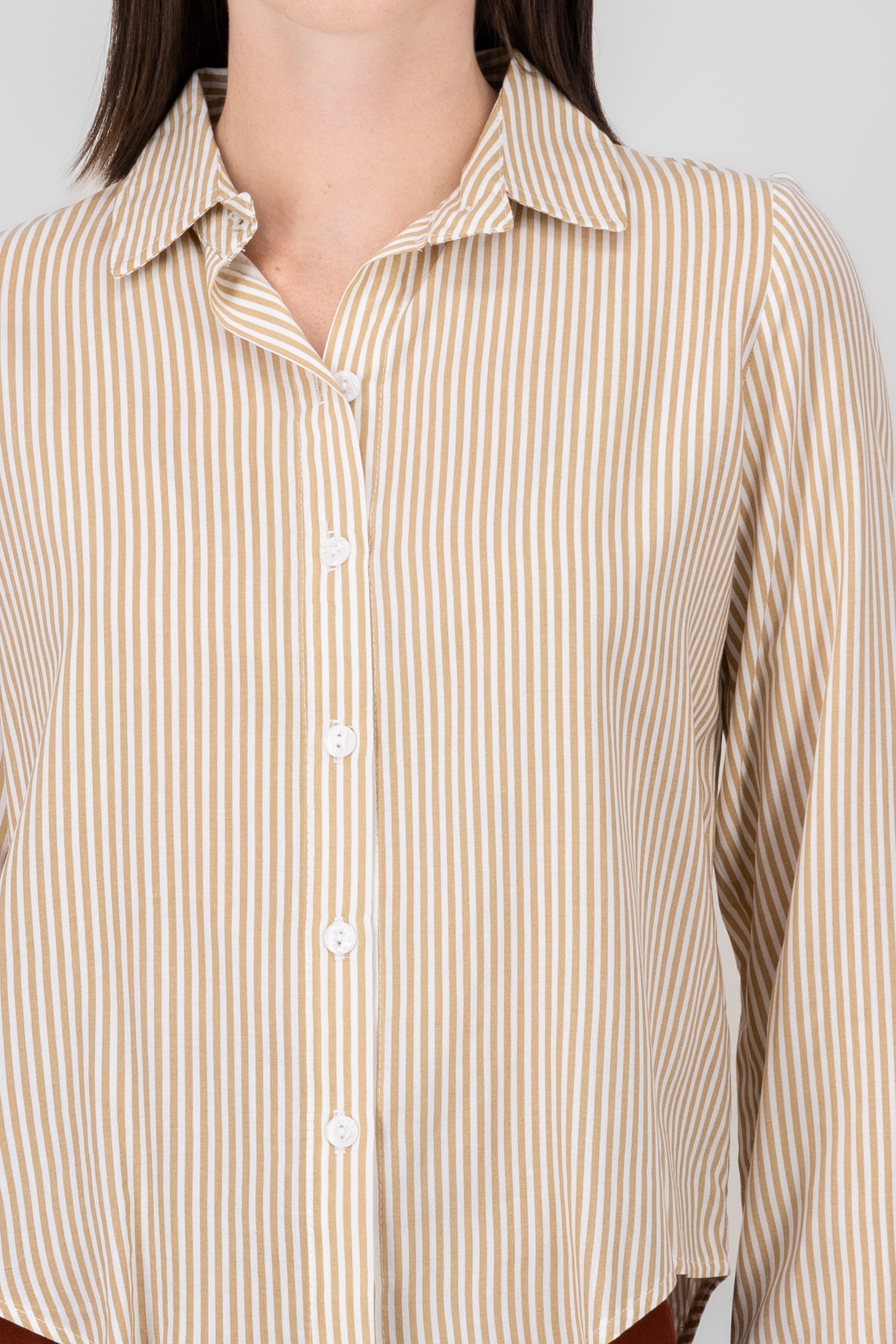 Asymmetric Striped Shirt SAND