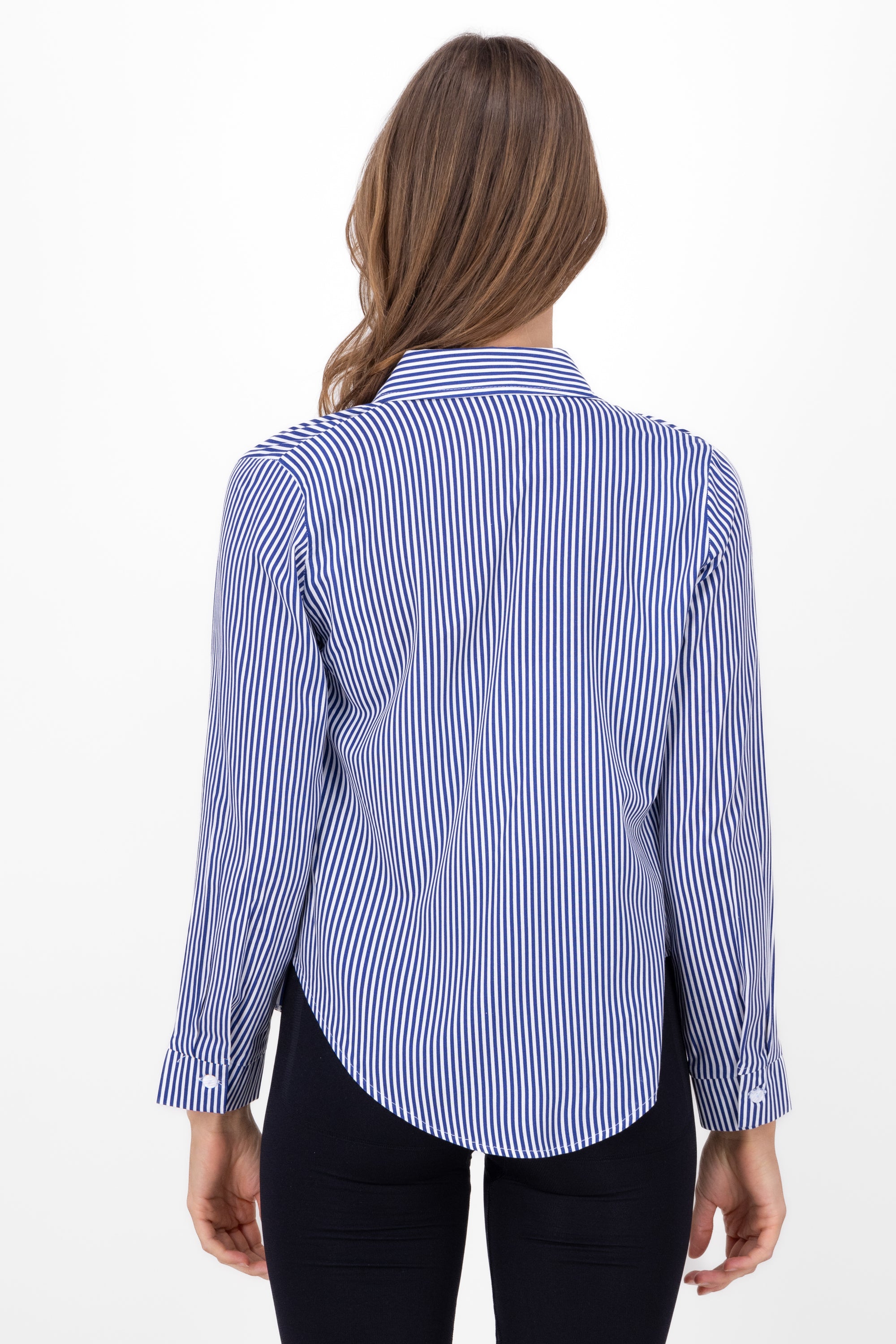 Asymmetric Striped Shirt NAVY COMBO