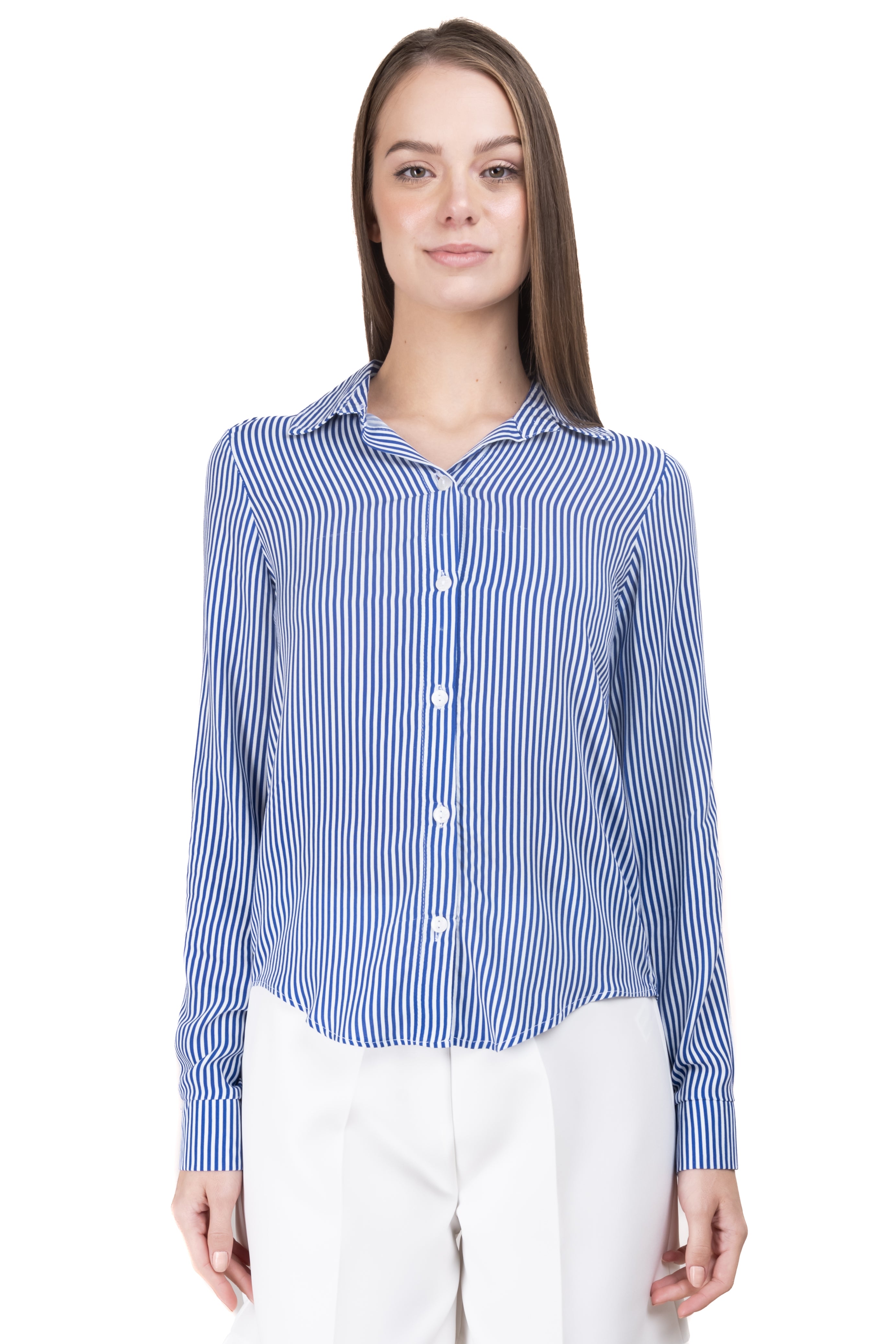 Asymmetric Striped Shirt BLUE COMBO