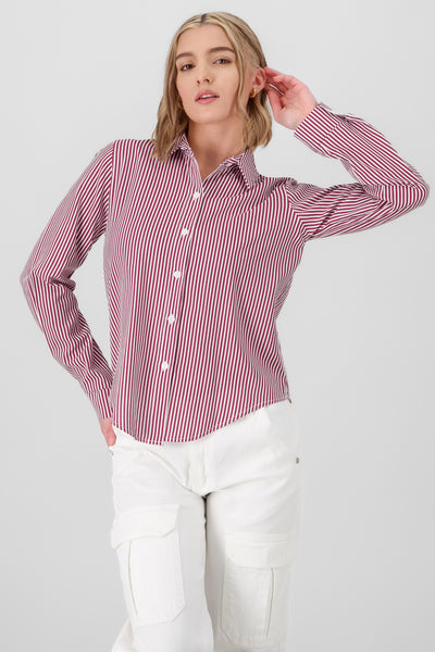 Asymmetric Striped Shirt BLUE COMBO