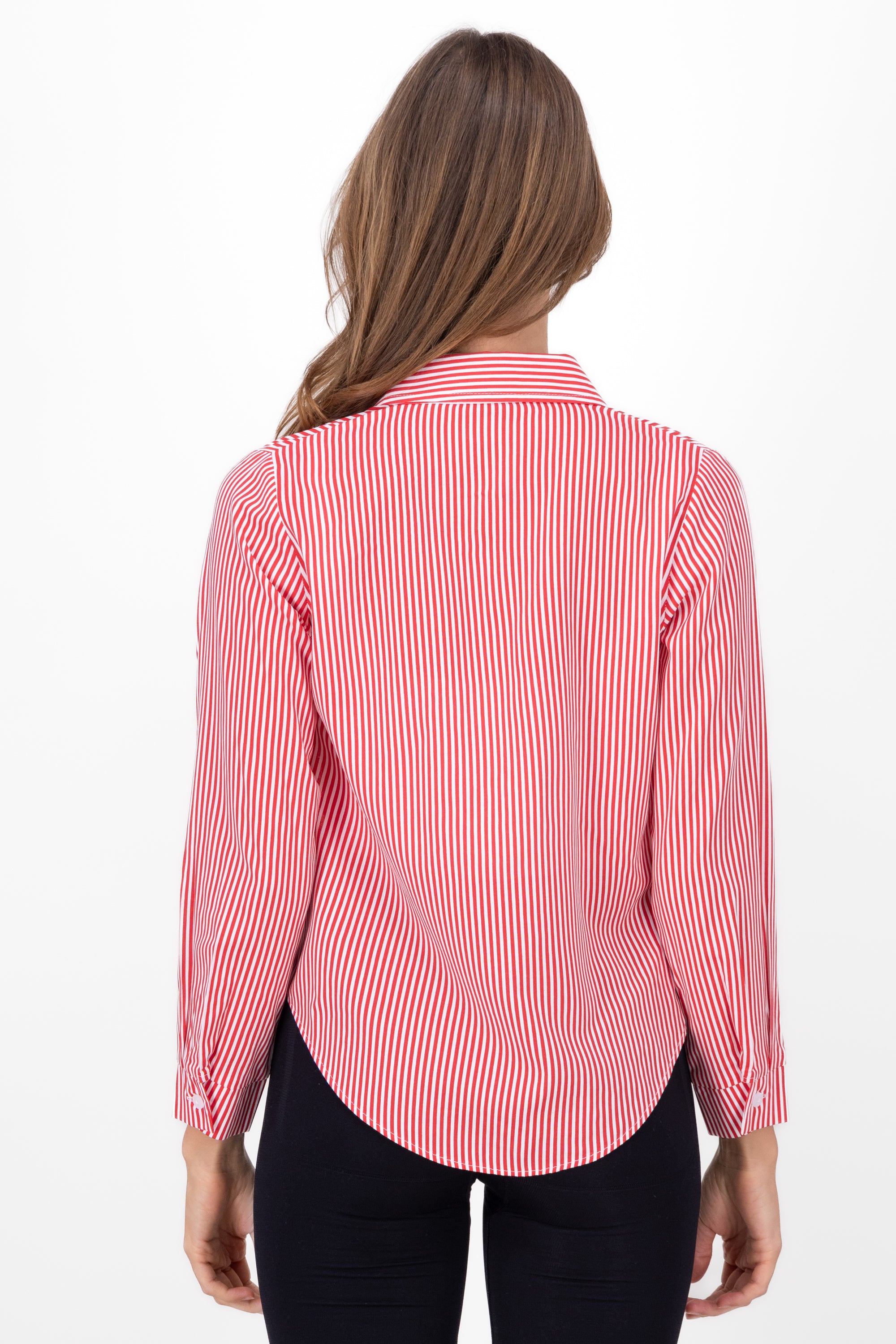 Asymmetric Striped Shirt RED COMBO