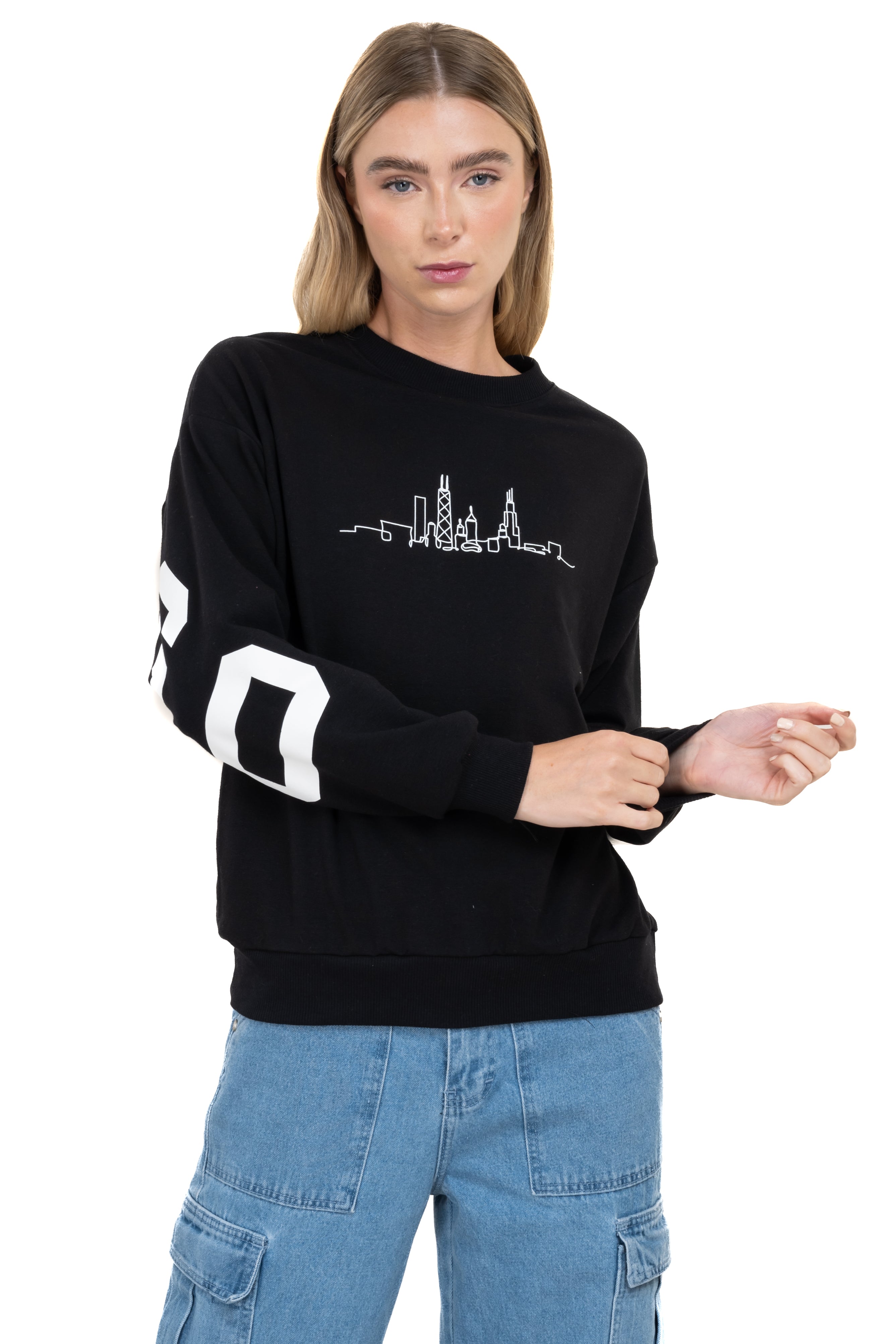 Chicago Hoodie Sweatshirt BLACK COMBO