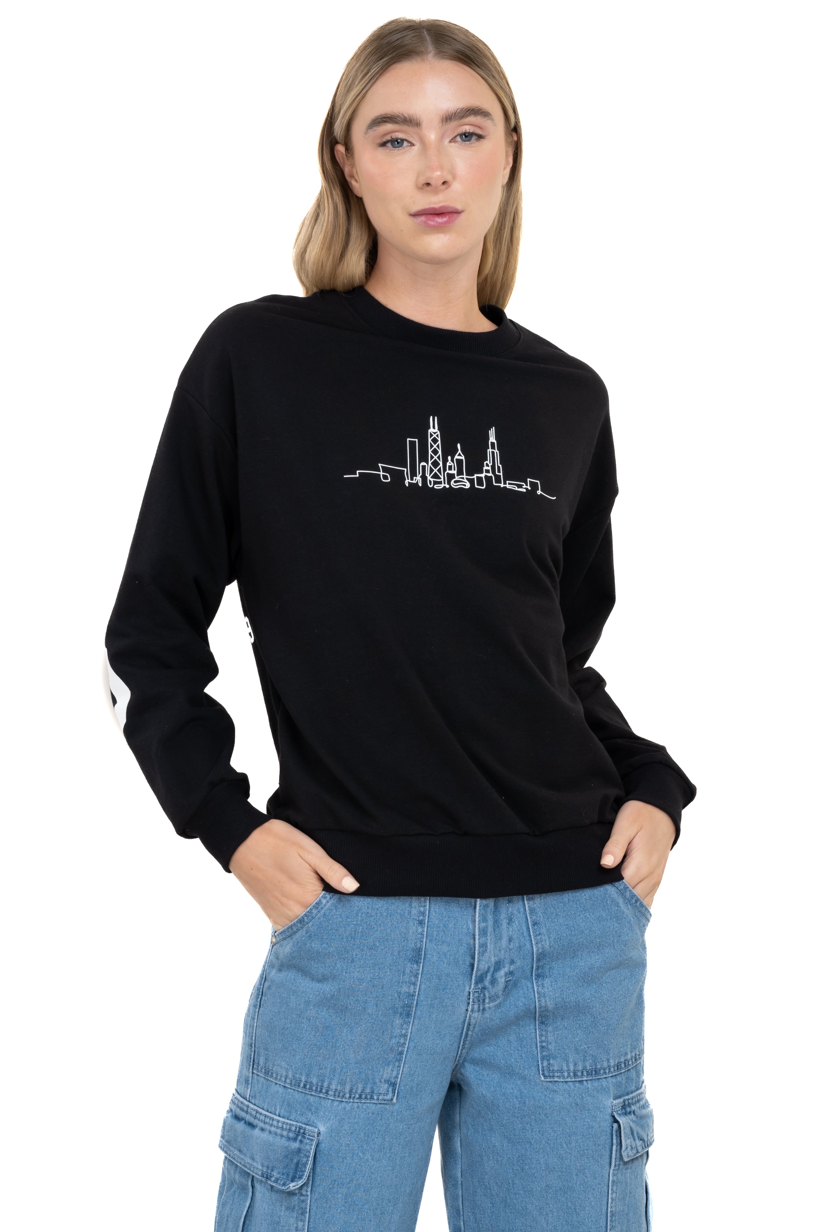 Chicago Hoodie Sweatshirt BLACK COMBO