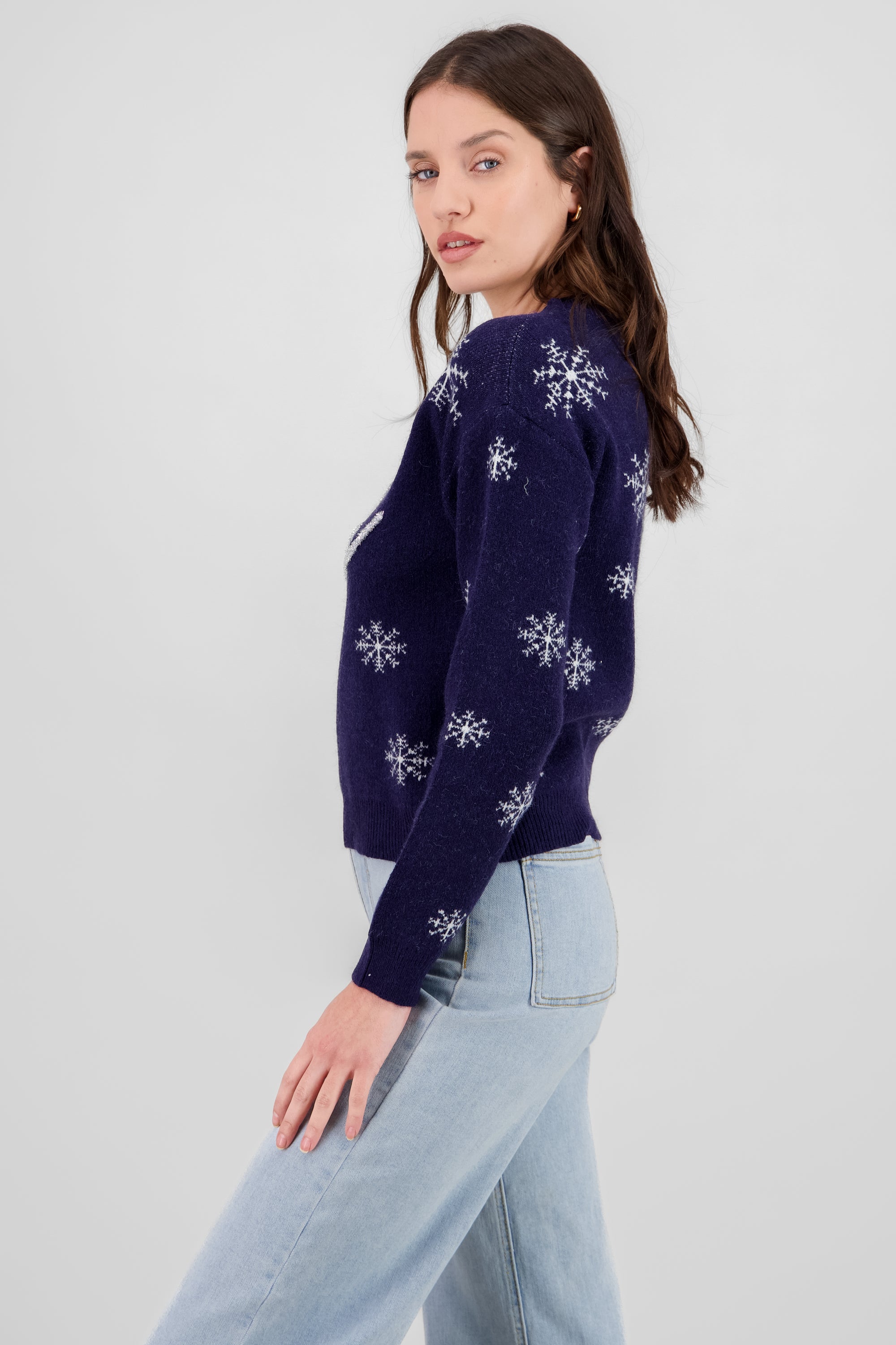 Let it Snow Christmas Sweater NAVY COMBO