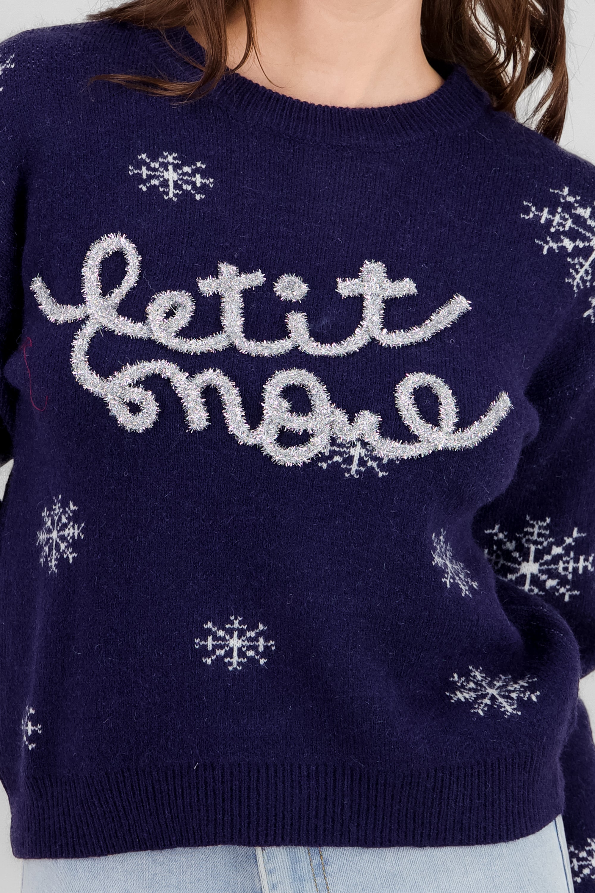 Let it Snow Christmas Sweater NAVY COMBO