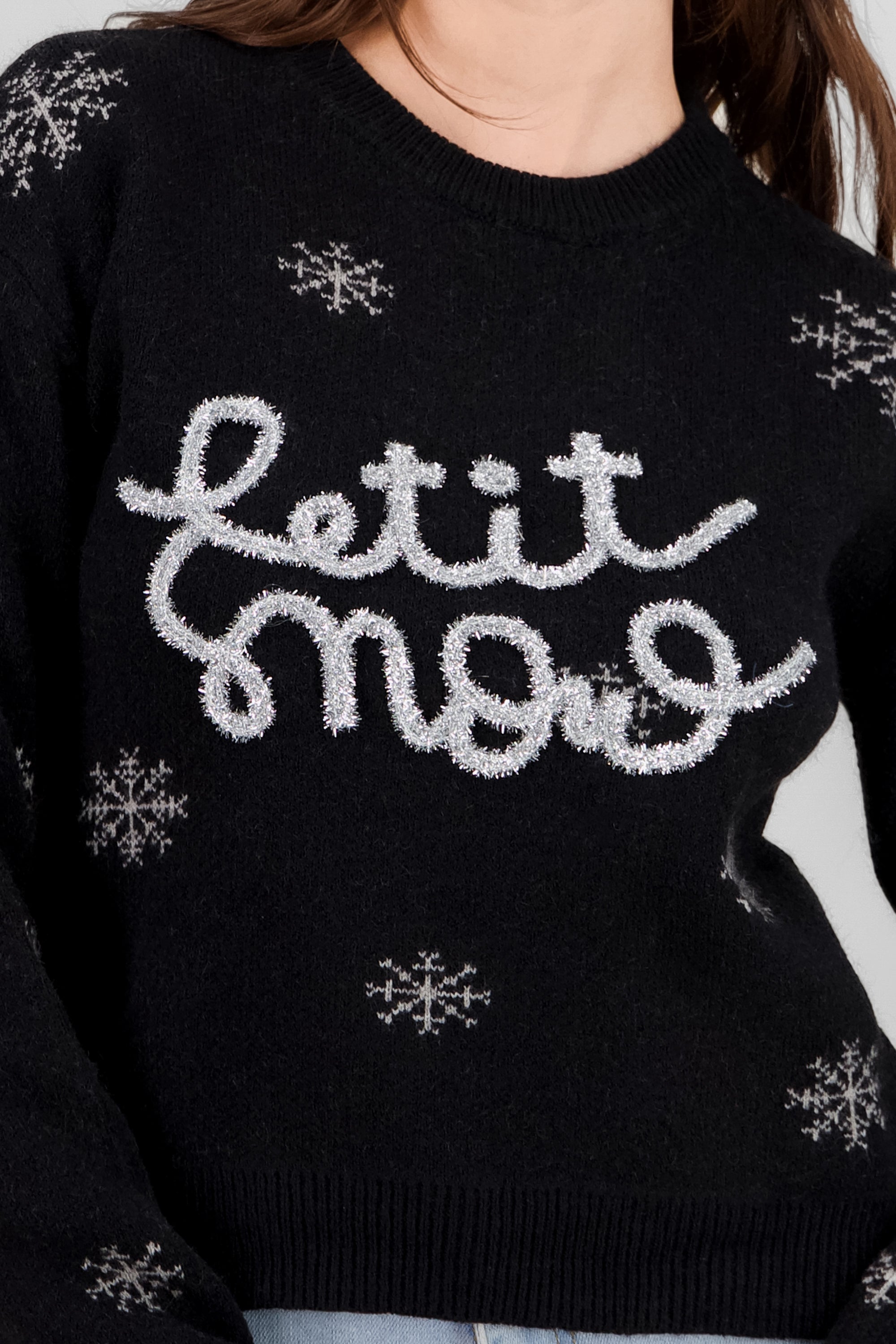 Let it Snow Christmas Sweater BLACK