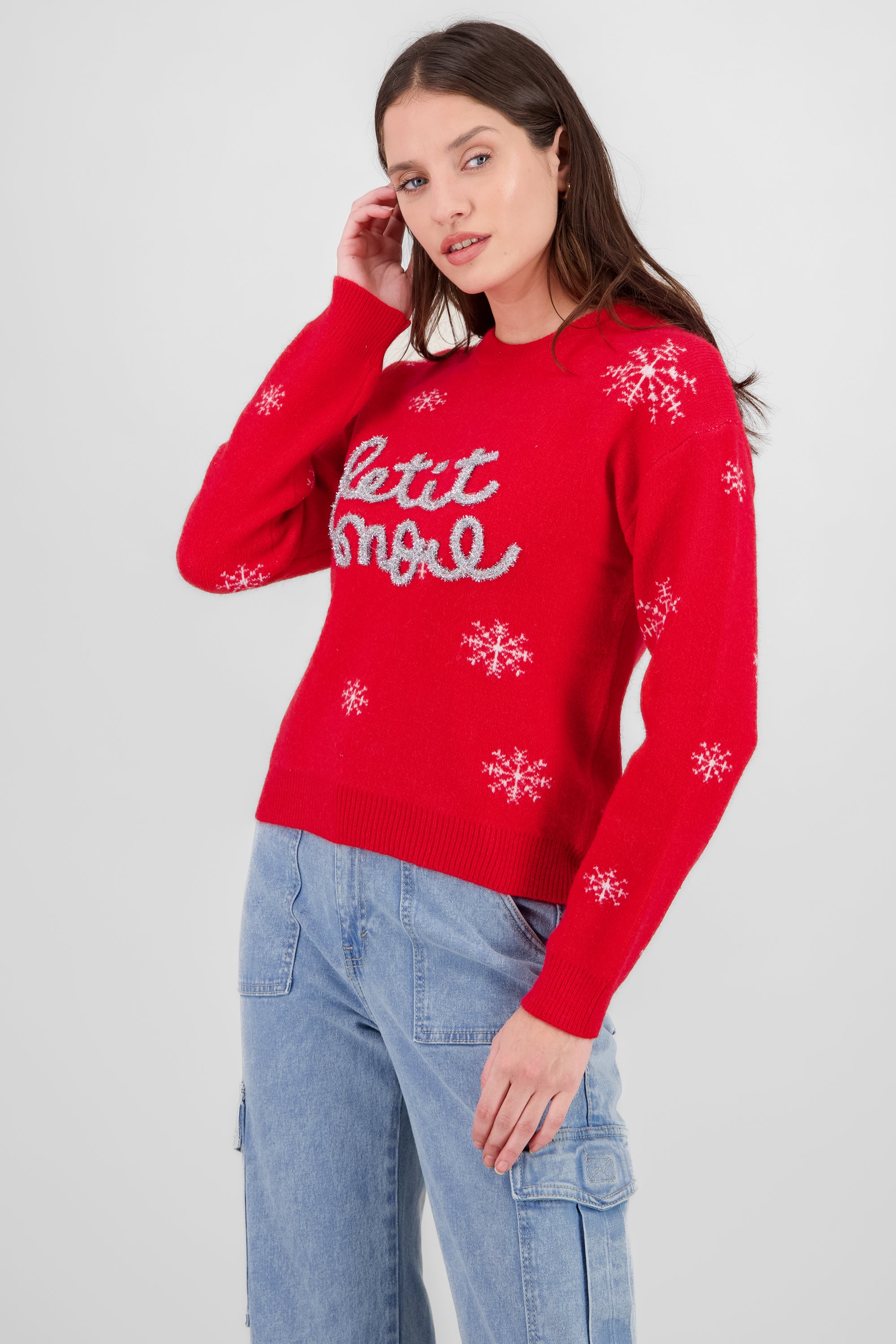 Let it Snow Christmas Sweater RED COMBO