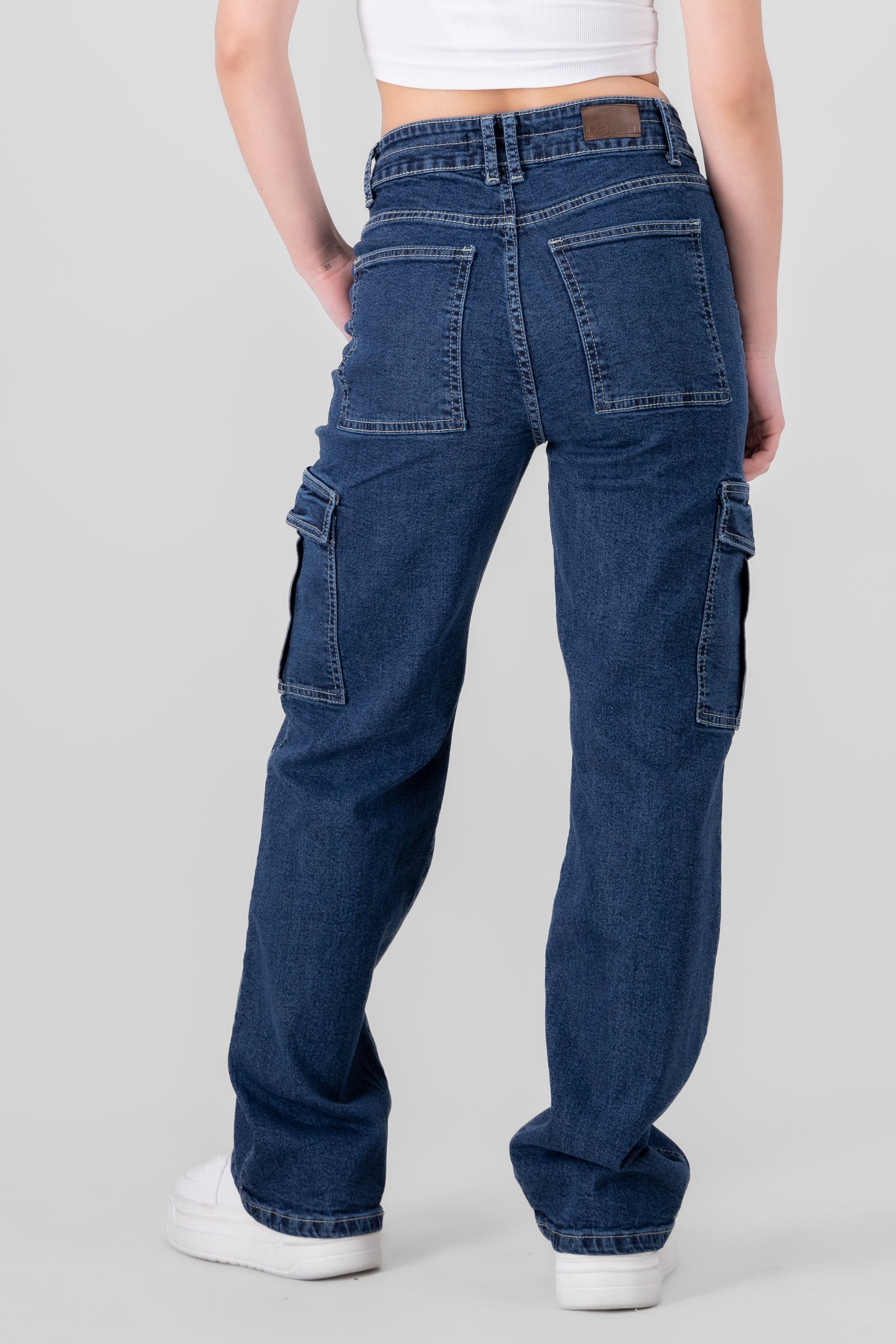 Cargo pocket jeans DARK WASH