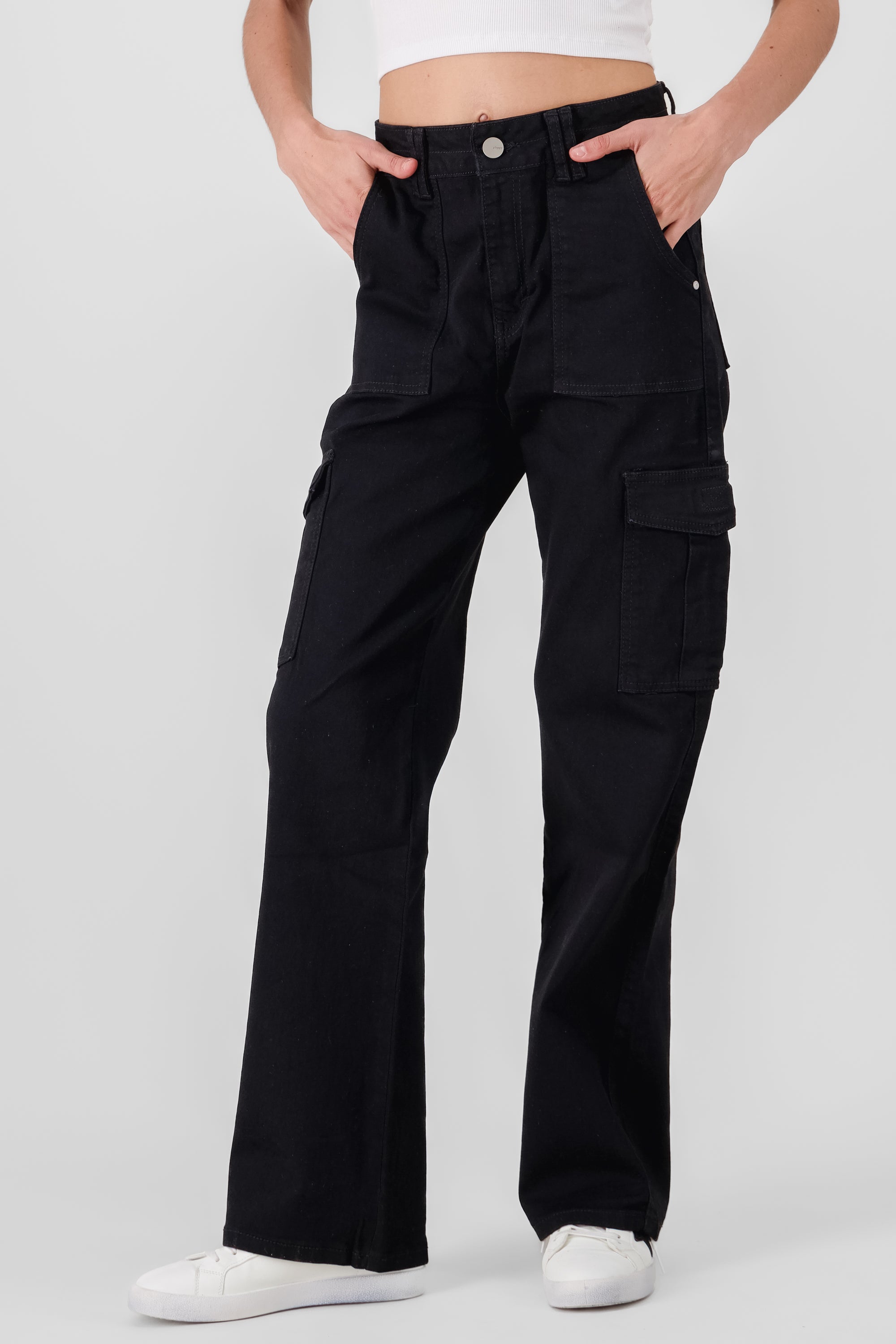 Cargo pocket jeans BLACK