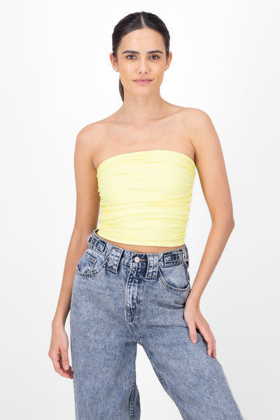 Drapped Strapless Tube Top SKY BLUE