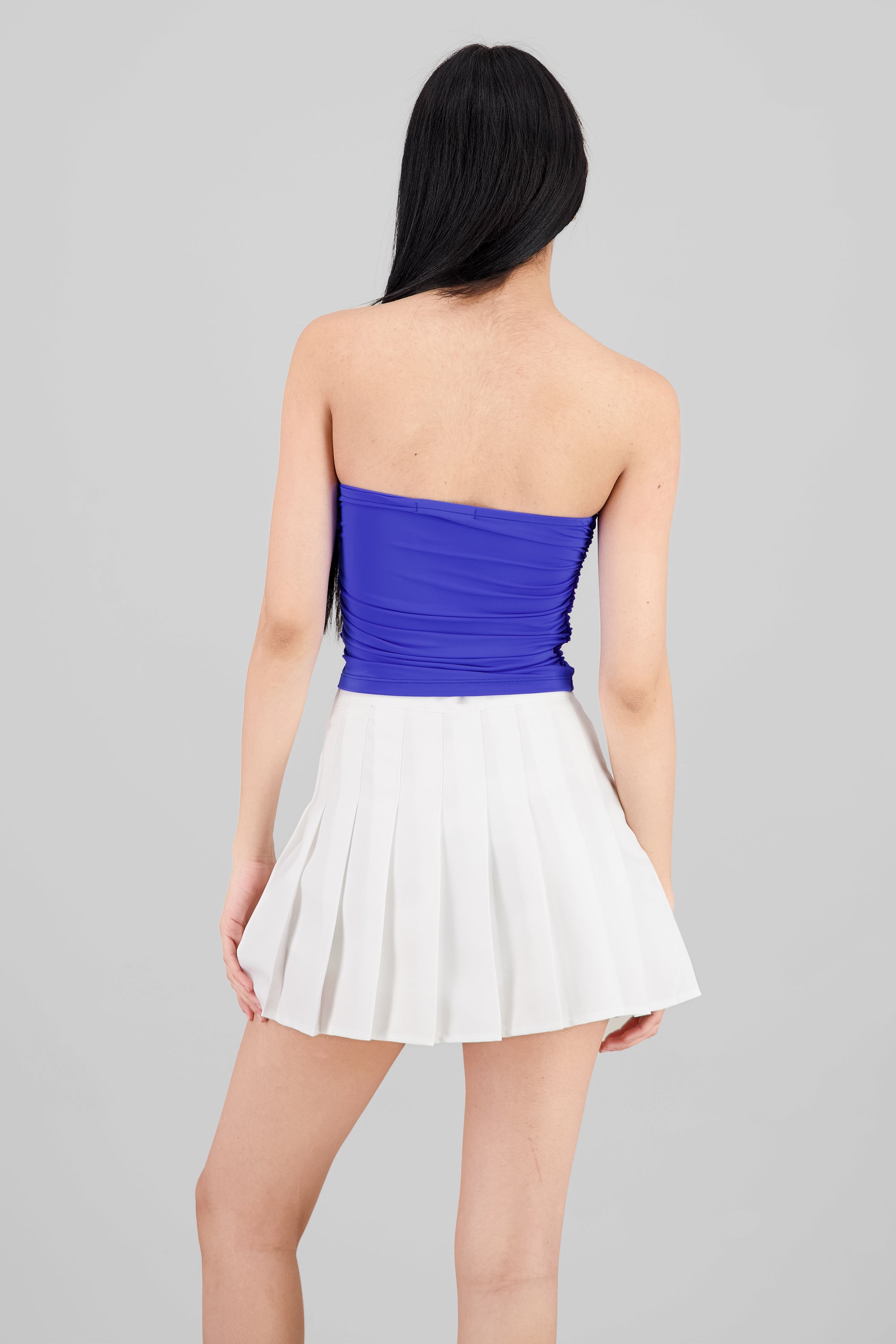 Drapped Strapless Tube Top ROYAL BLUE