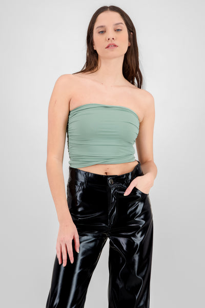 Drapped Strapless Tube Top SAGE