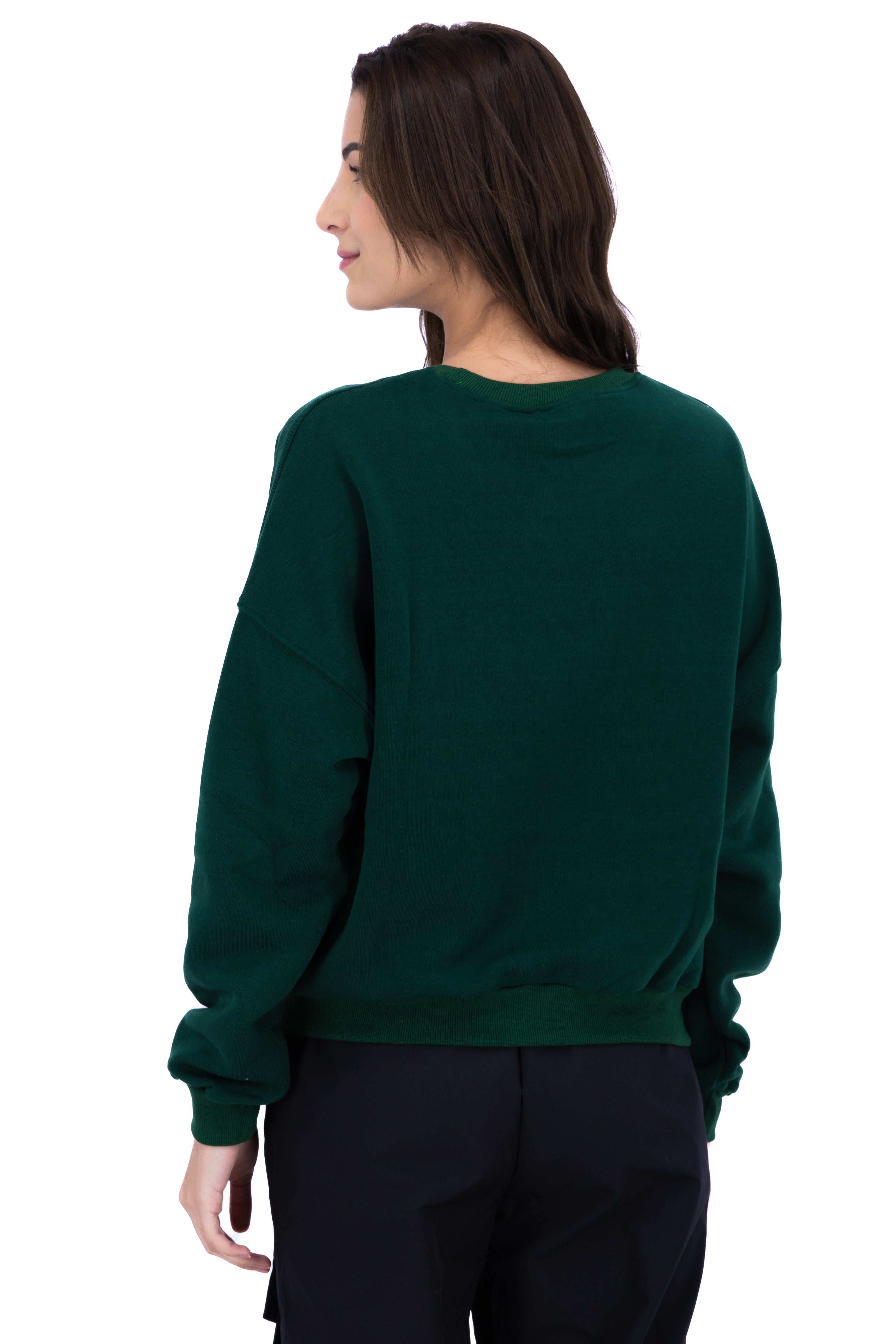 Off Shoulder Christmas Sweatshirt HUNTER GREEN