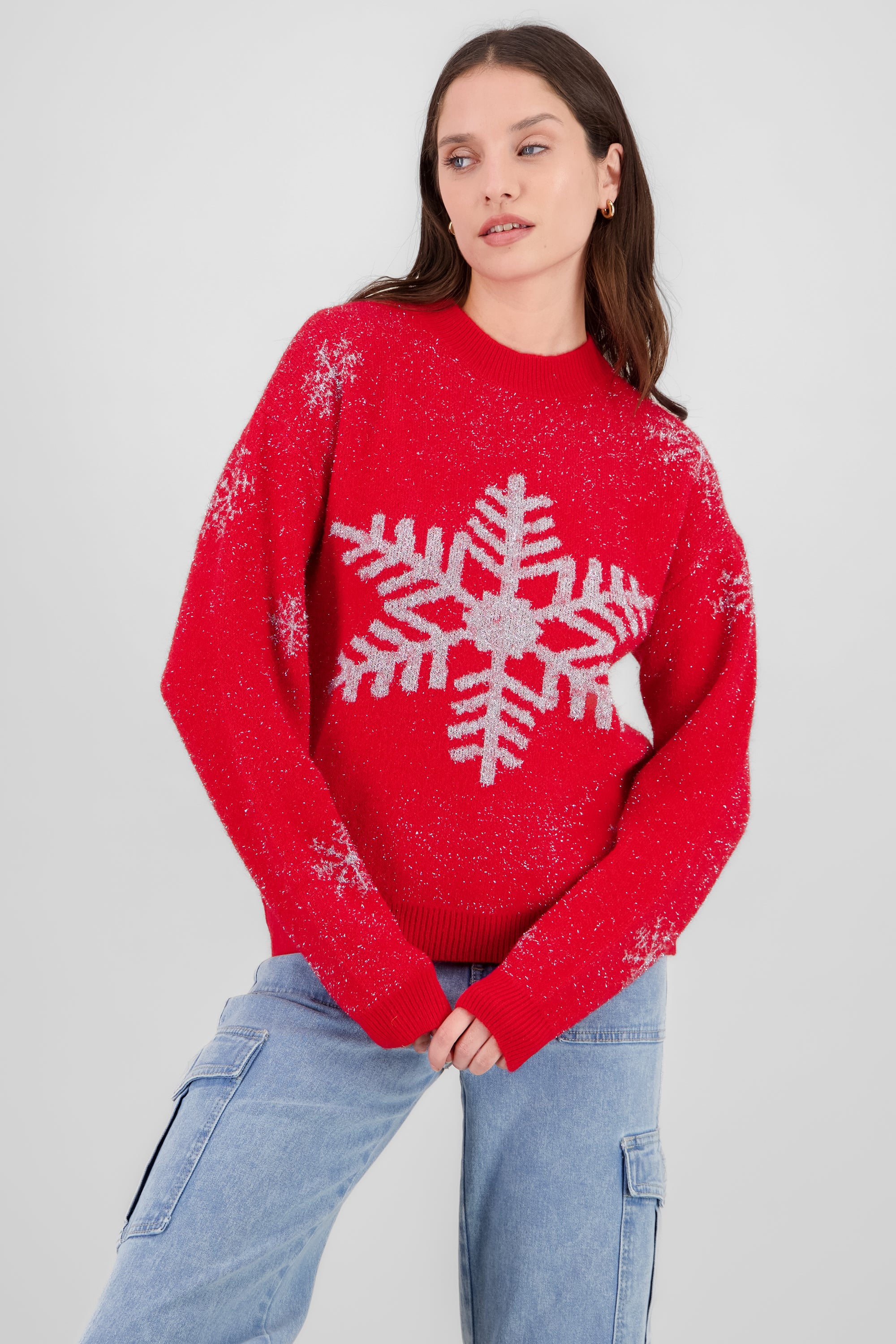 Christmas Sweater with Glitter SILVER