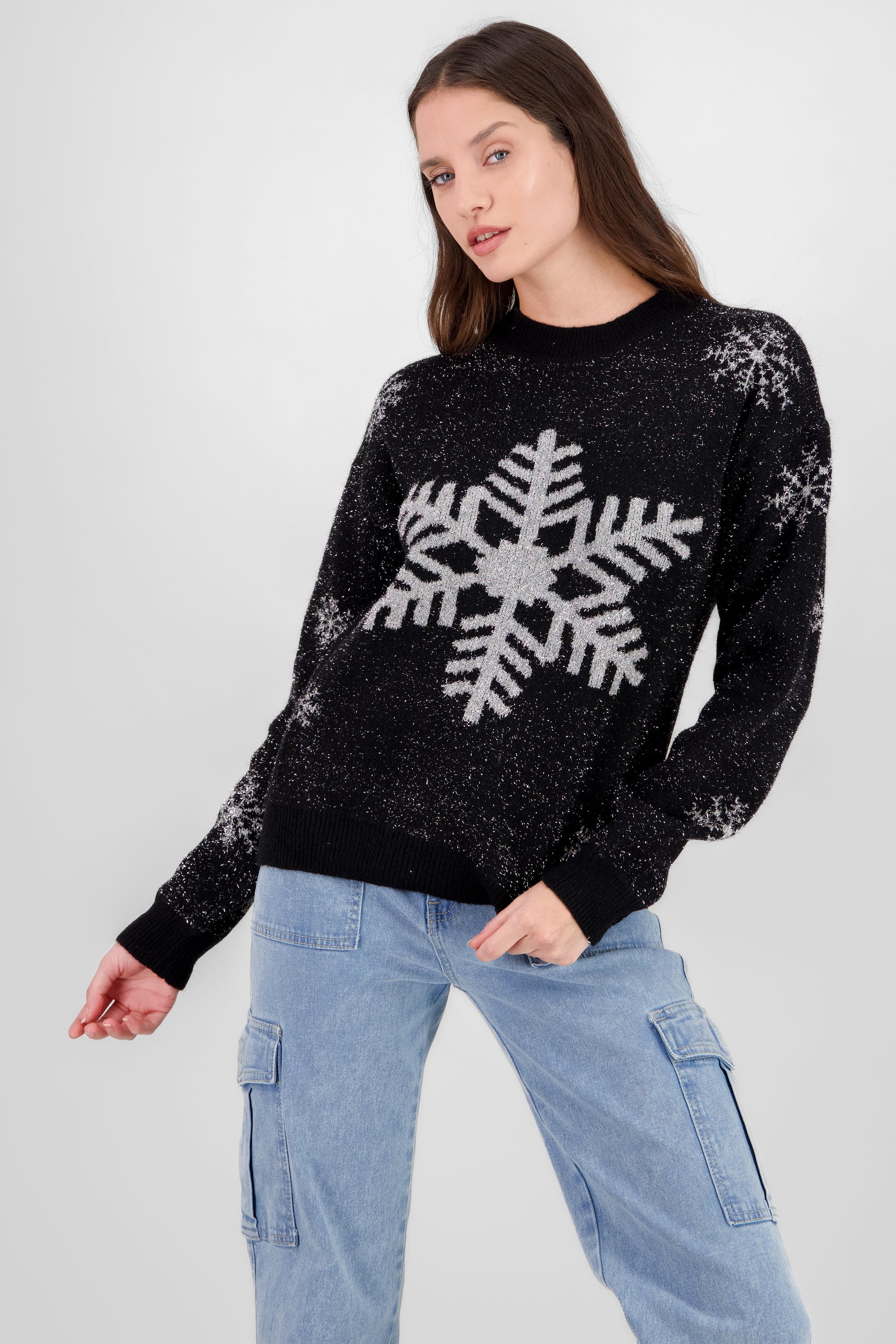 Christmas Sweater with Glitter BLACK