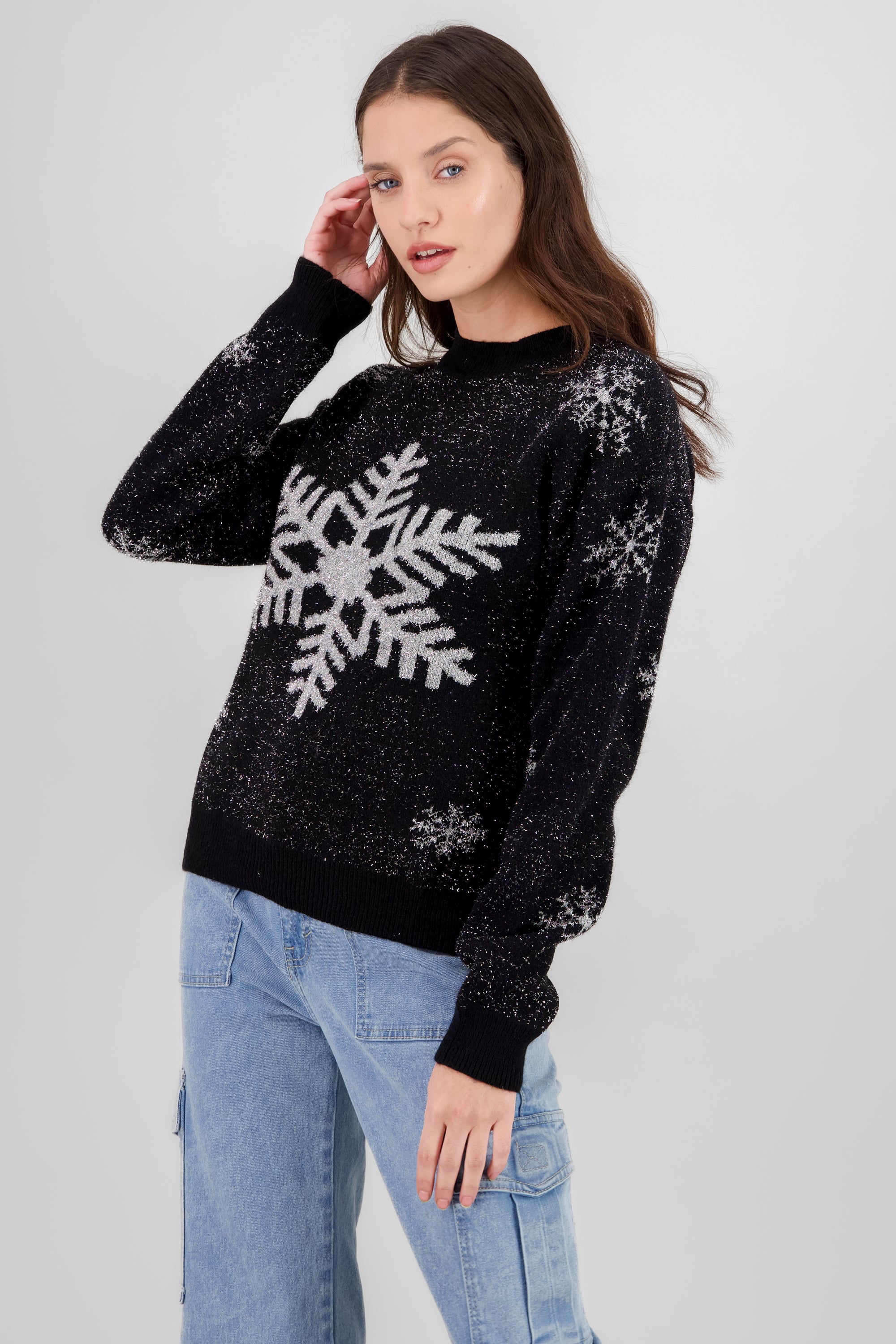 Christmas Sweater with Glitter BLACK